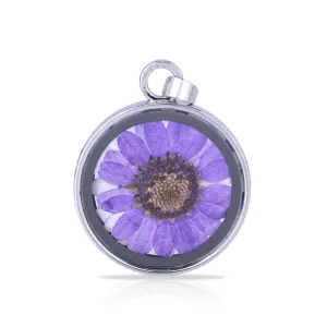 Natural Real Dried Flower Locket Round Glass Locket Pendant,Pressed Flowers for Locket Necklace,Botanical Jewelry 1PCS