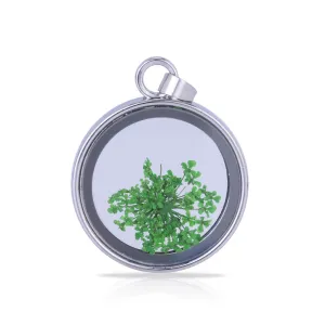 Natural Real Dried Flower Locket Round Glass Locket Pendant,Pressed Flowers for Locket Necklace,Botanical Jewelry 1PCS