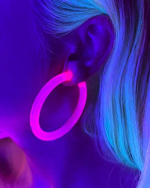 Neon Retro Circle Hoops Acrylic Earrings