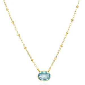 New!  Bezel Satellite Necklace-Sky Blue Topaz