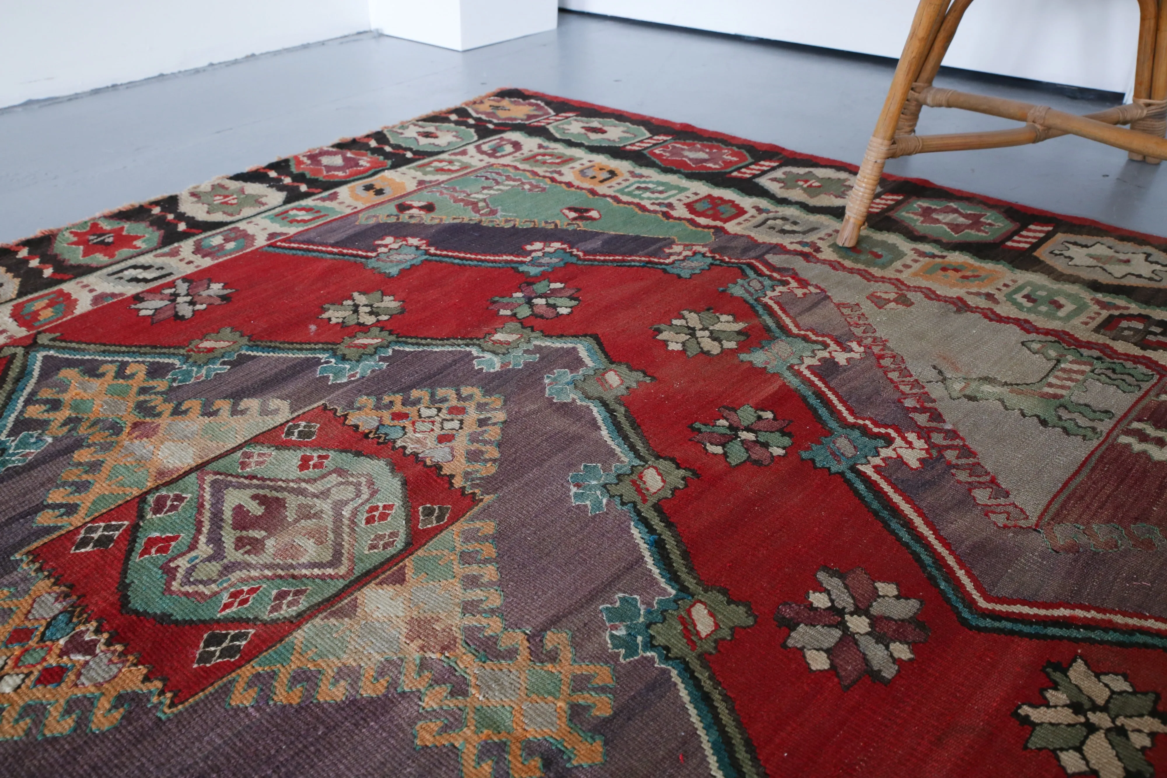 Old Adana Yörük Kilim 7xftx10.2ft