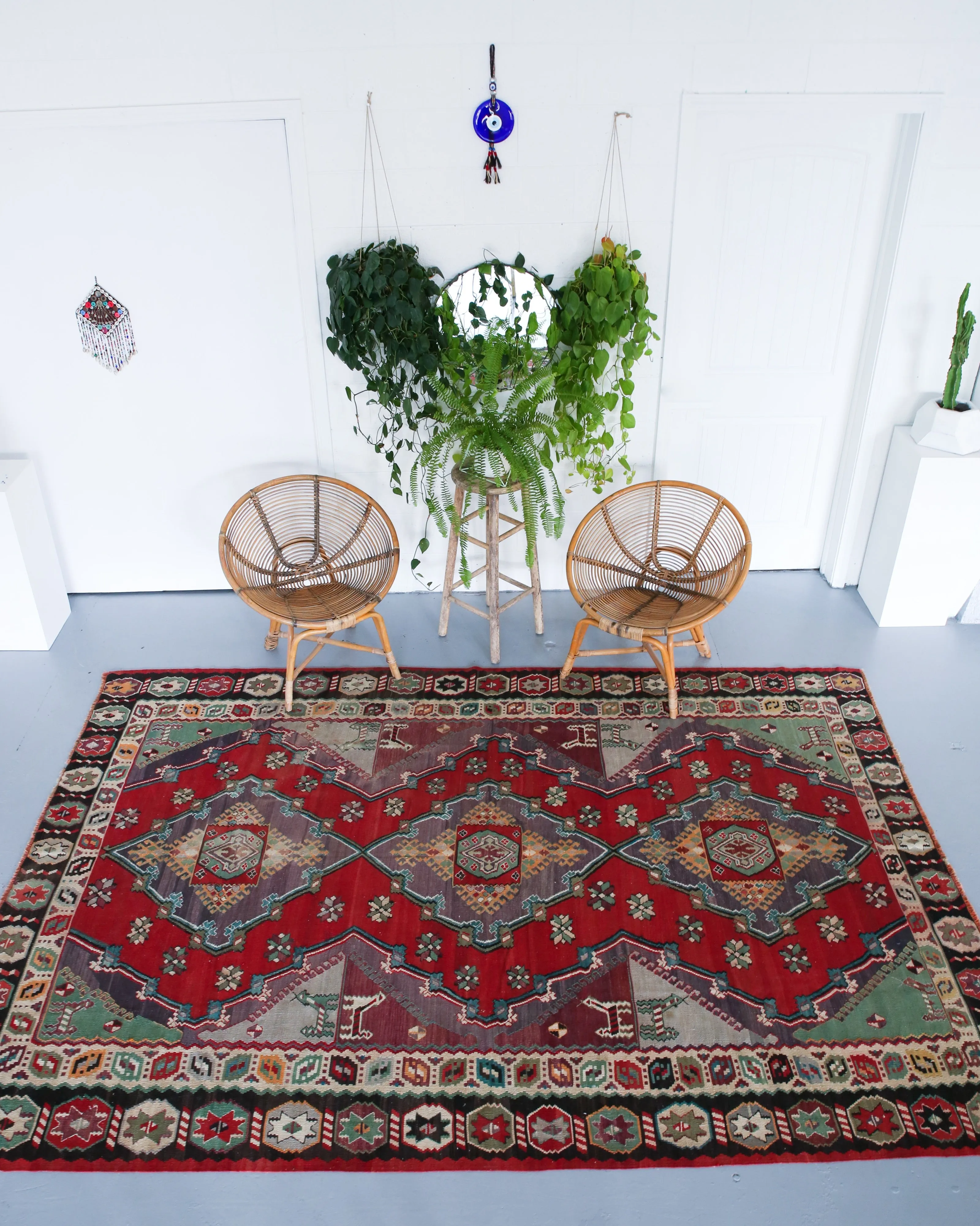 Old Adana Yörük Kilim 7xftx10.2ft