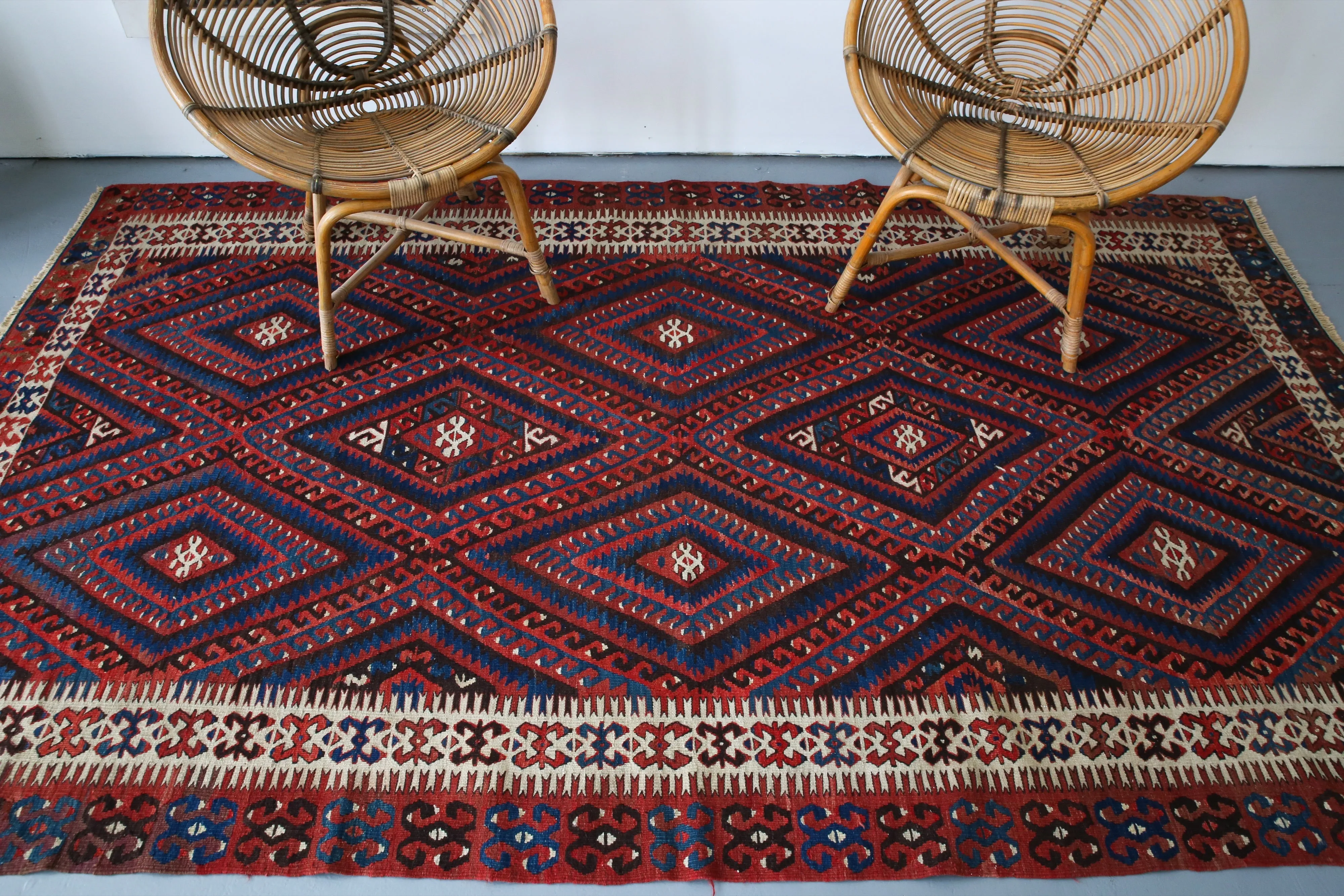 Old Fethiye Kilim 5.3ftx9.4ft