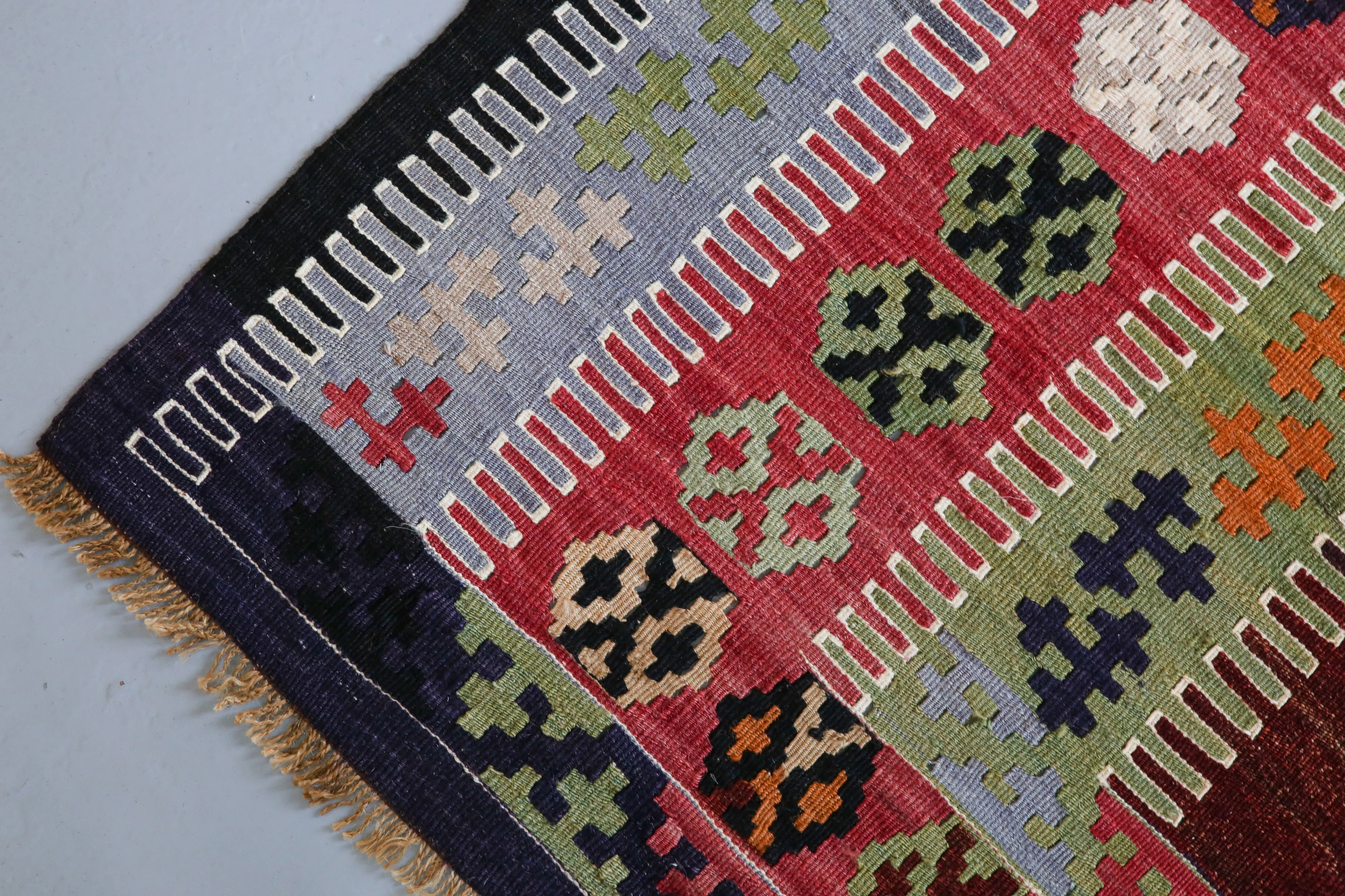 Old Konya Obruk Kilim 4.9ftx6.3ft