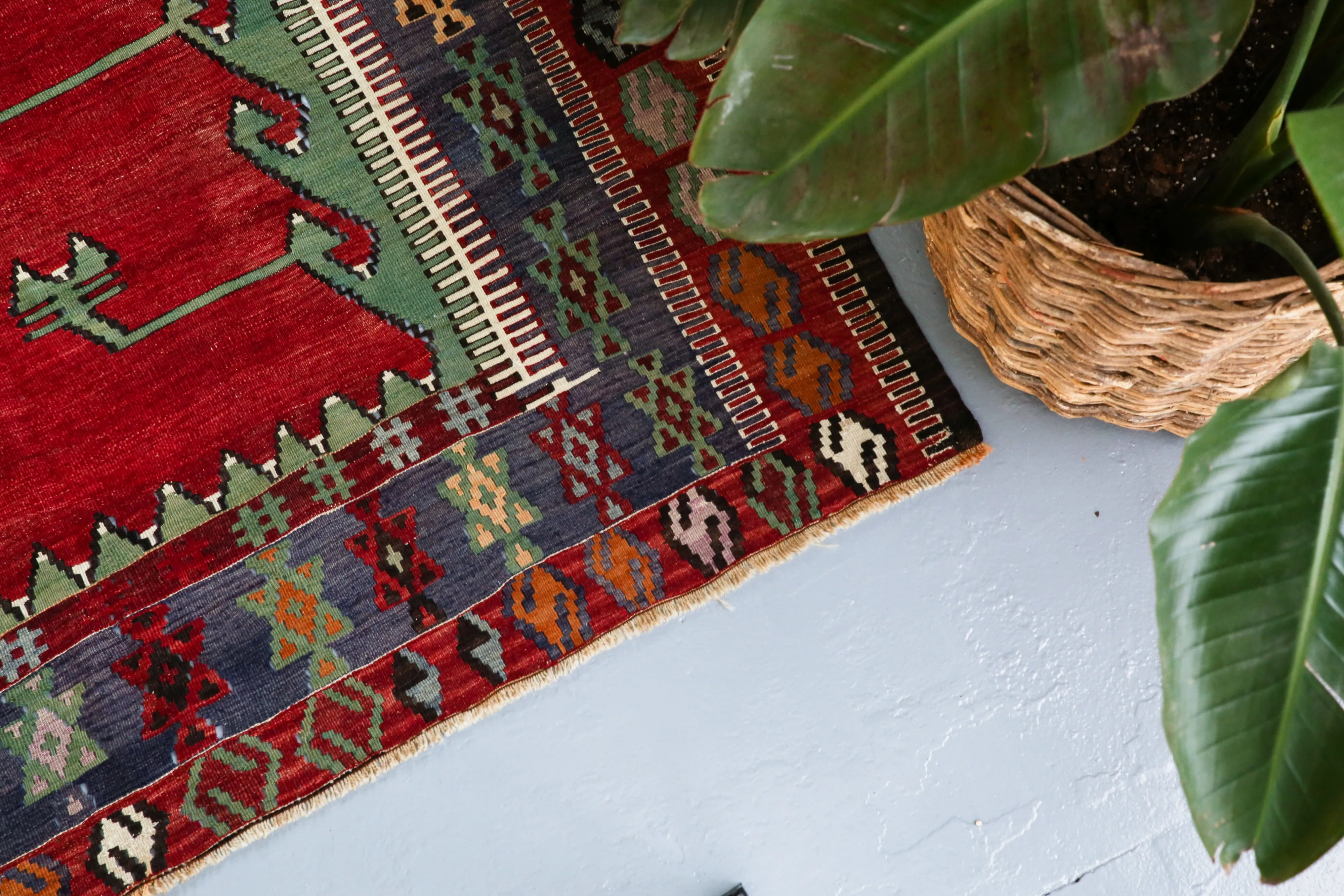 Old Konya Obruk Kilim 5ftx6.8ft