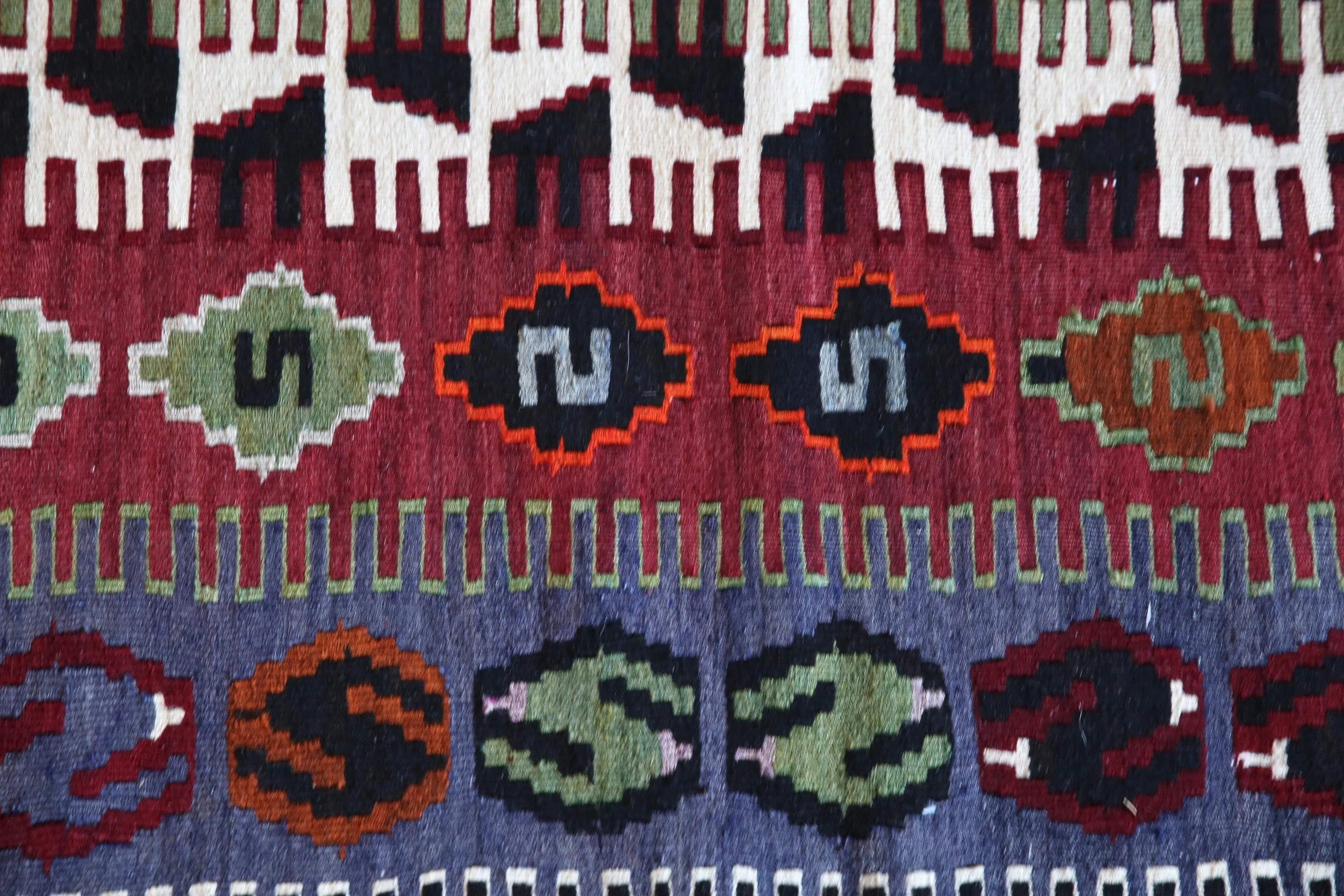 Old Konya Obruk Kilim 5ftx7.6ft