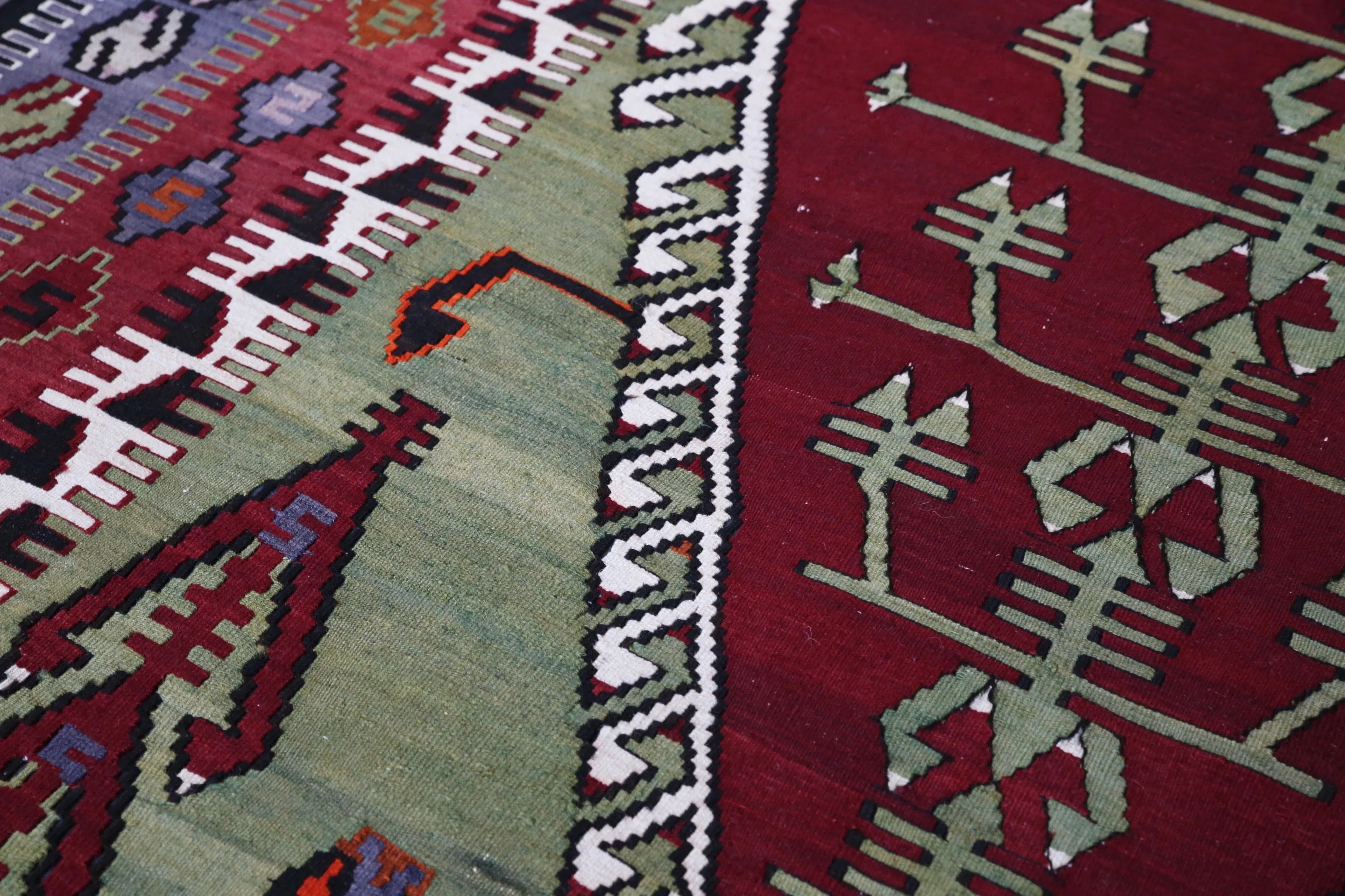 Old Konya Obruk Kilim 5ftx7.6ft