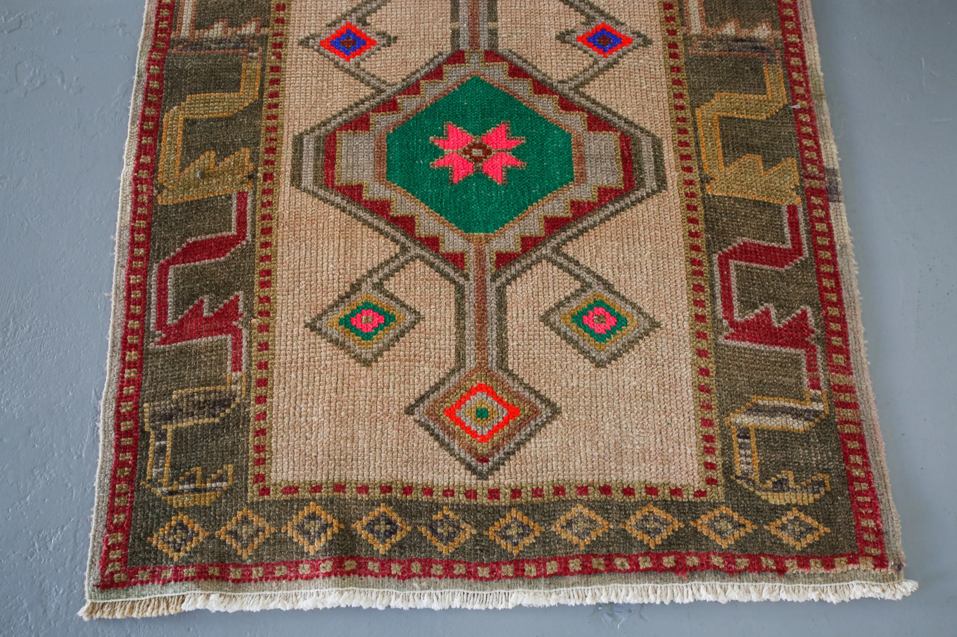Old Kurdish Herki Runner 3ftx11.4ft