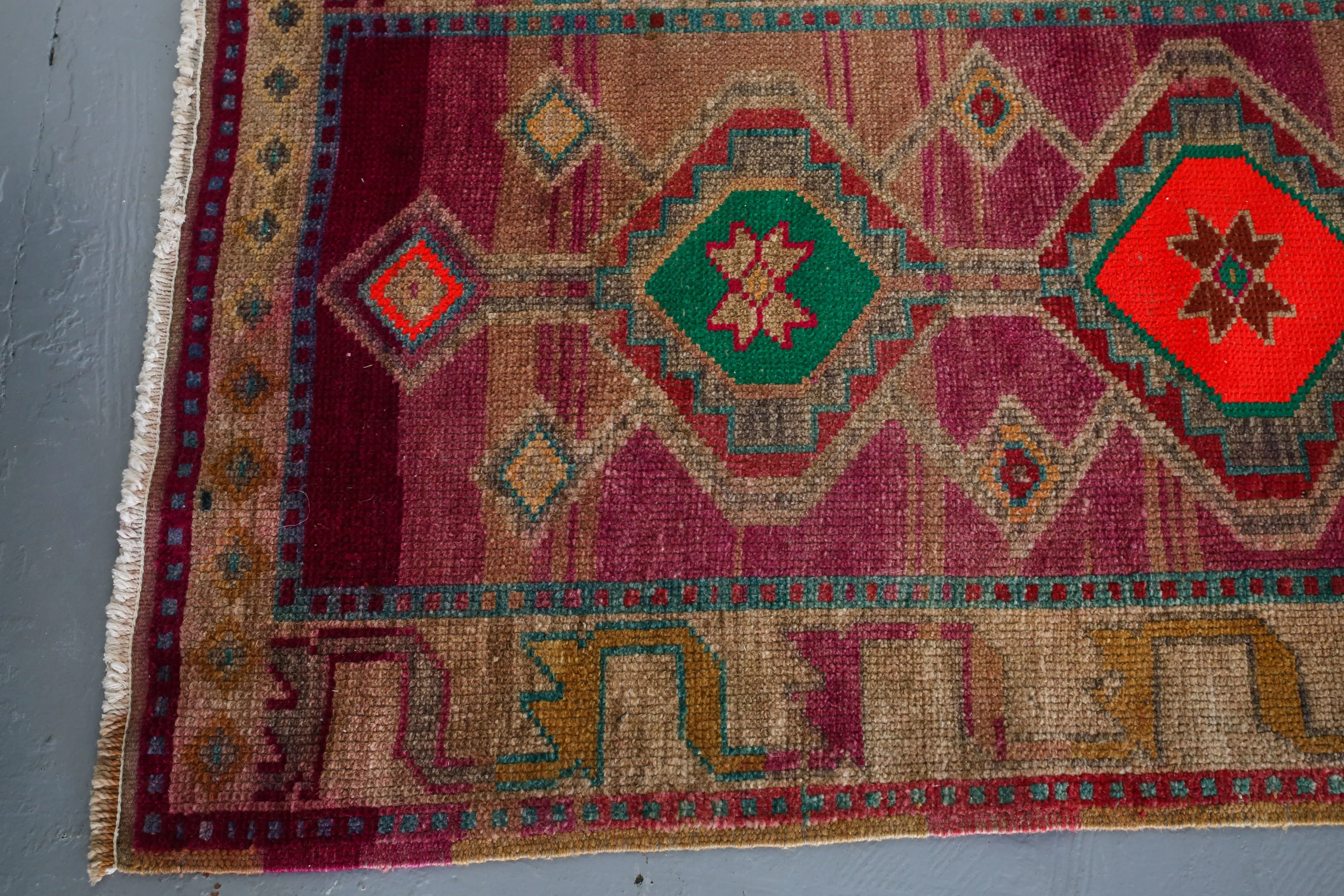 Old Kurdish Herki Runner 3ftx11.4ft