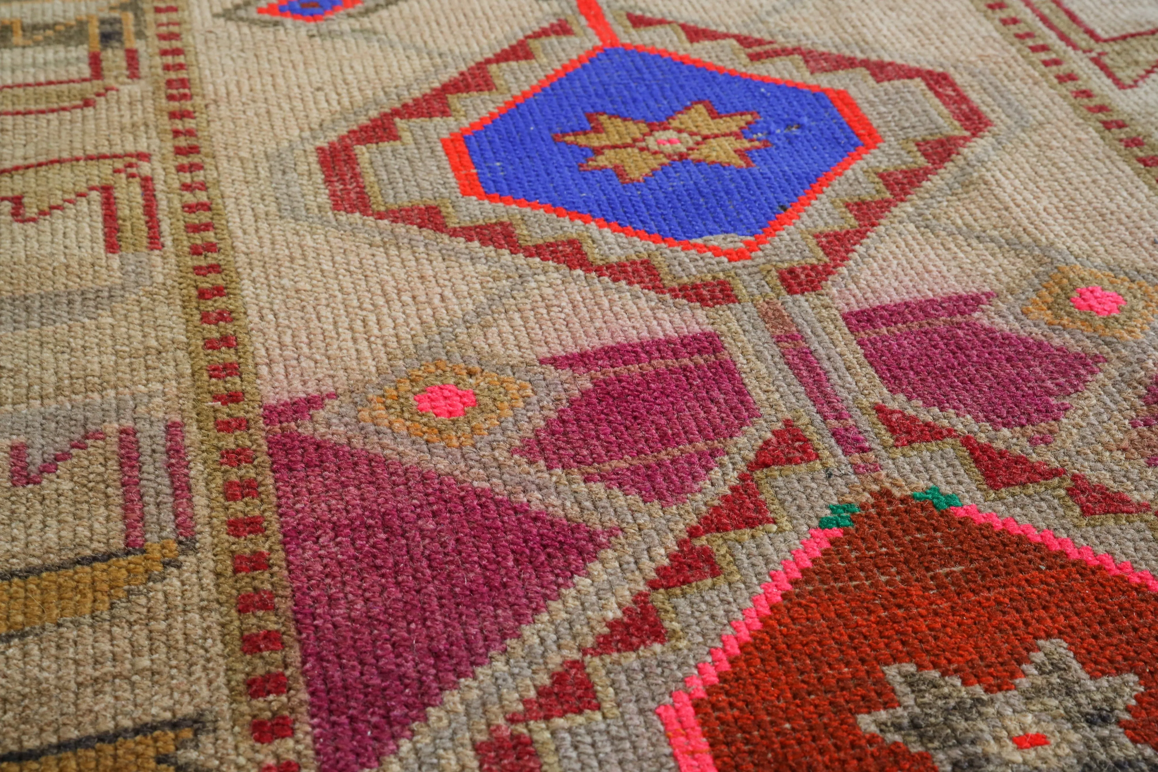 Old Kurdish Herki Runner 3ftx11.4ft