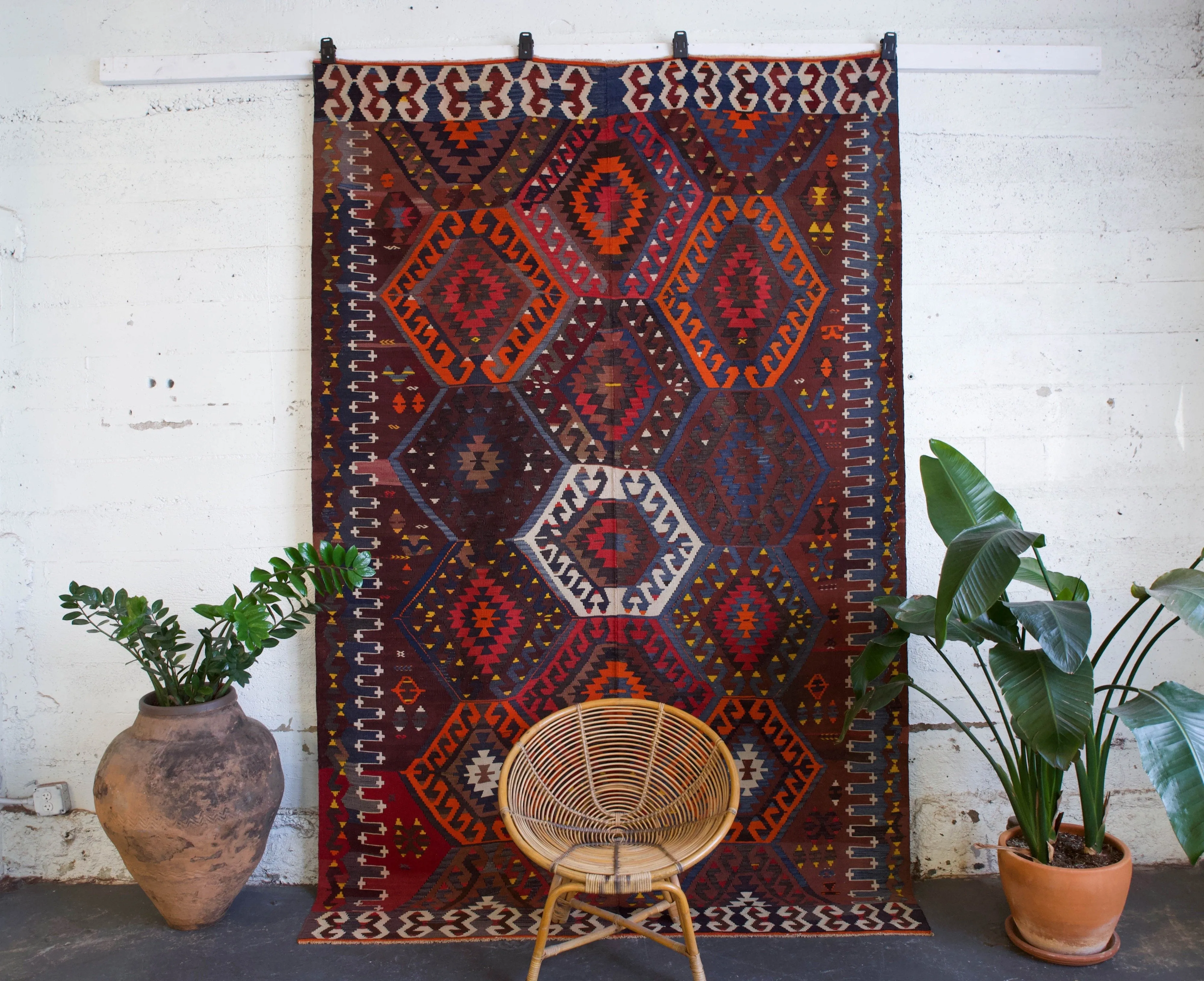 Old Turkish Karakecili Kilim Rug