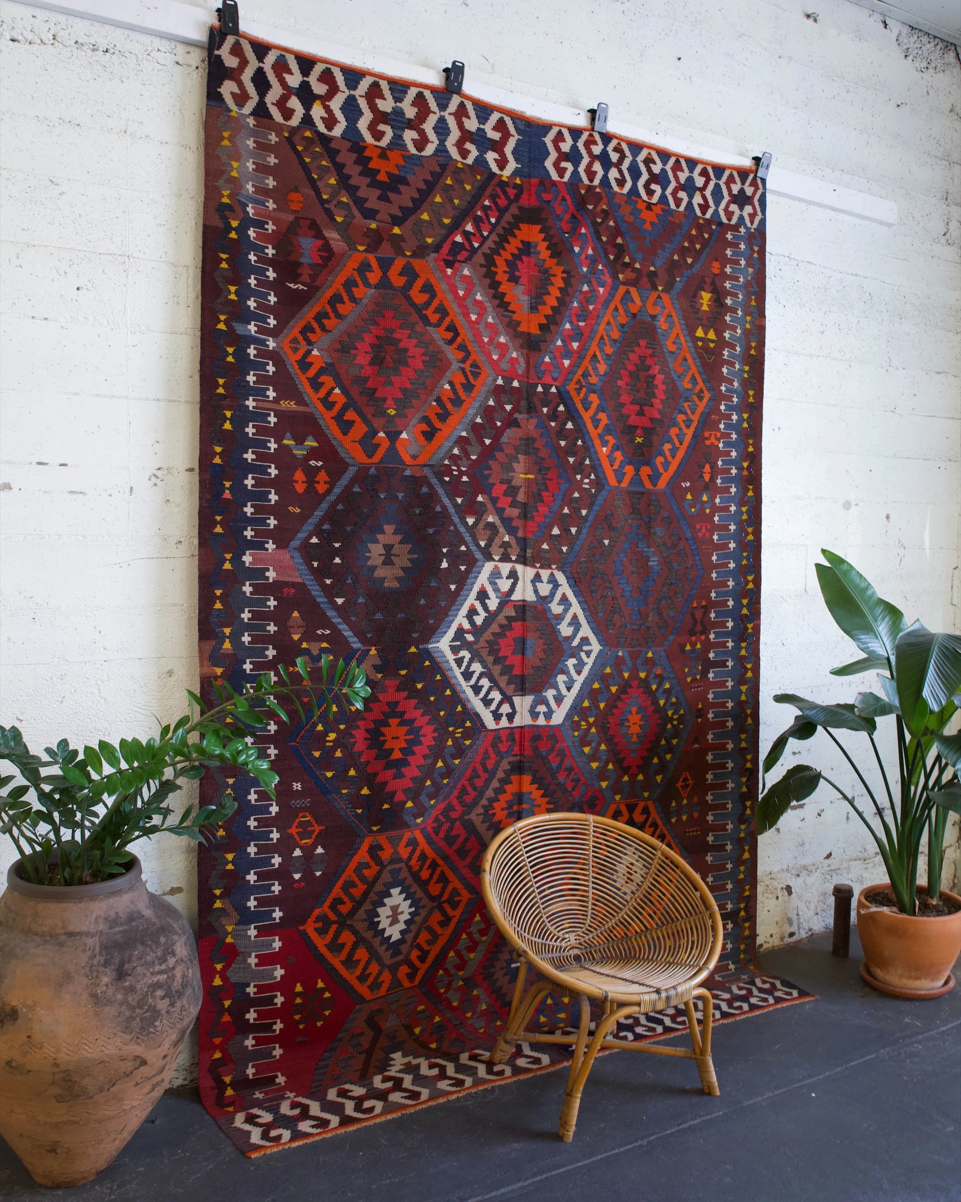 Old Turkish Karakecili Kilim Rug