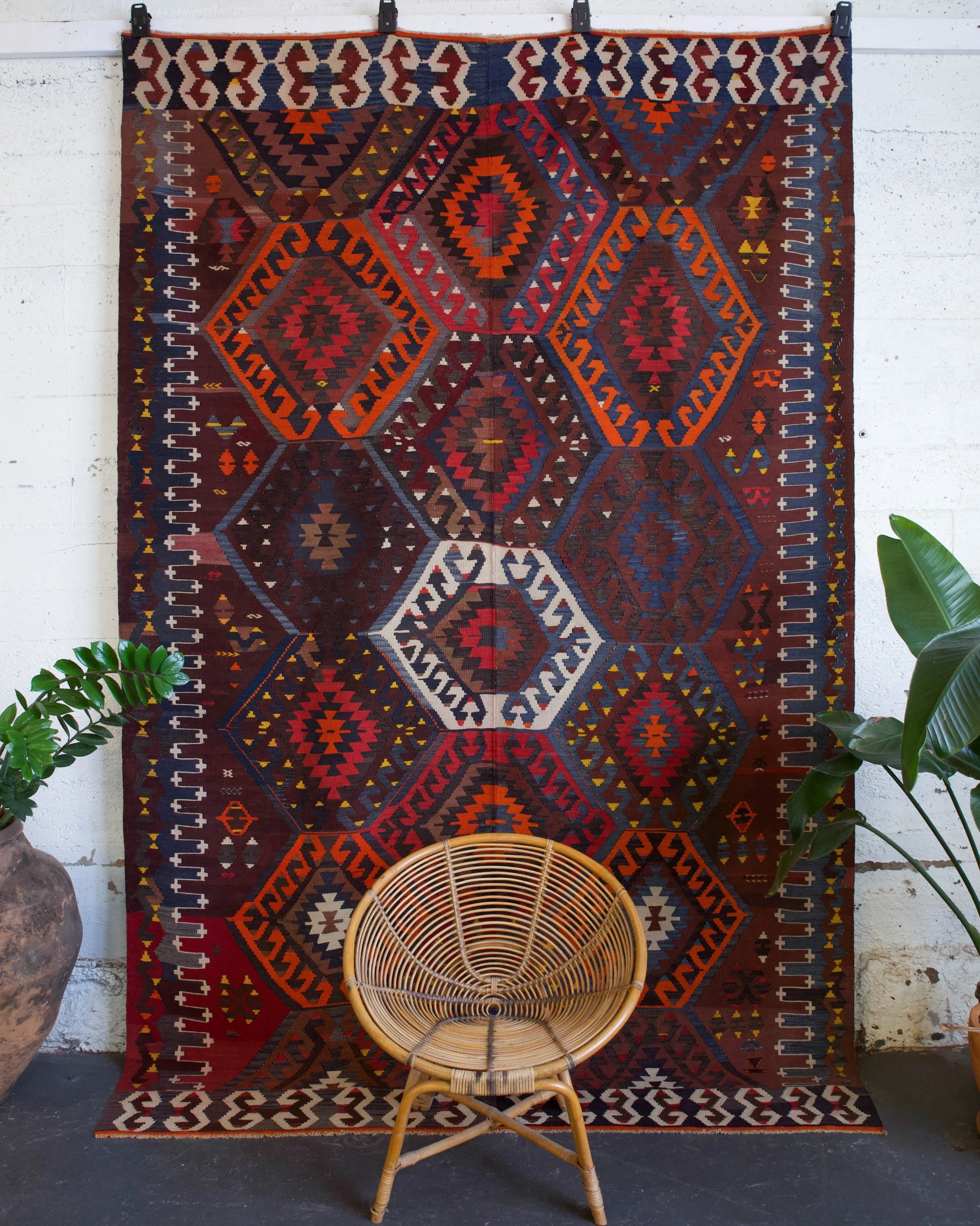Old Turkish Karakecili Kilim Rug