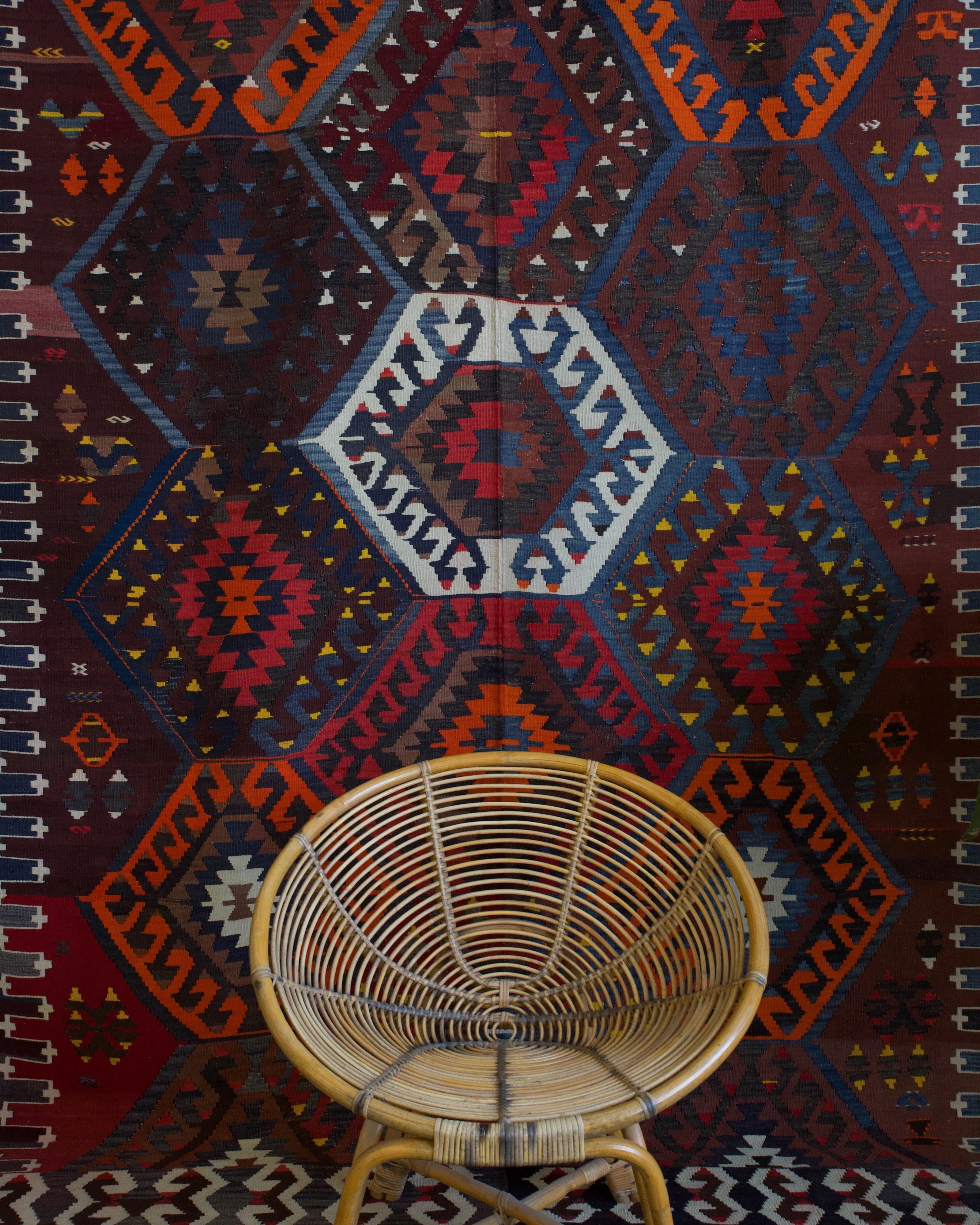 Old Turkish Karakecili Kilim Rug