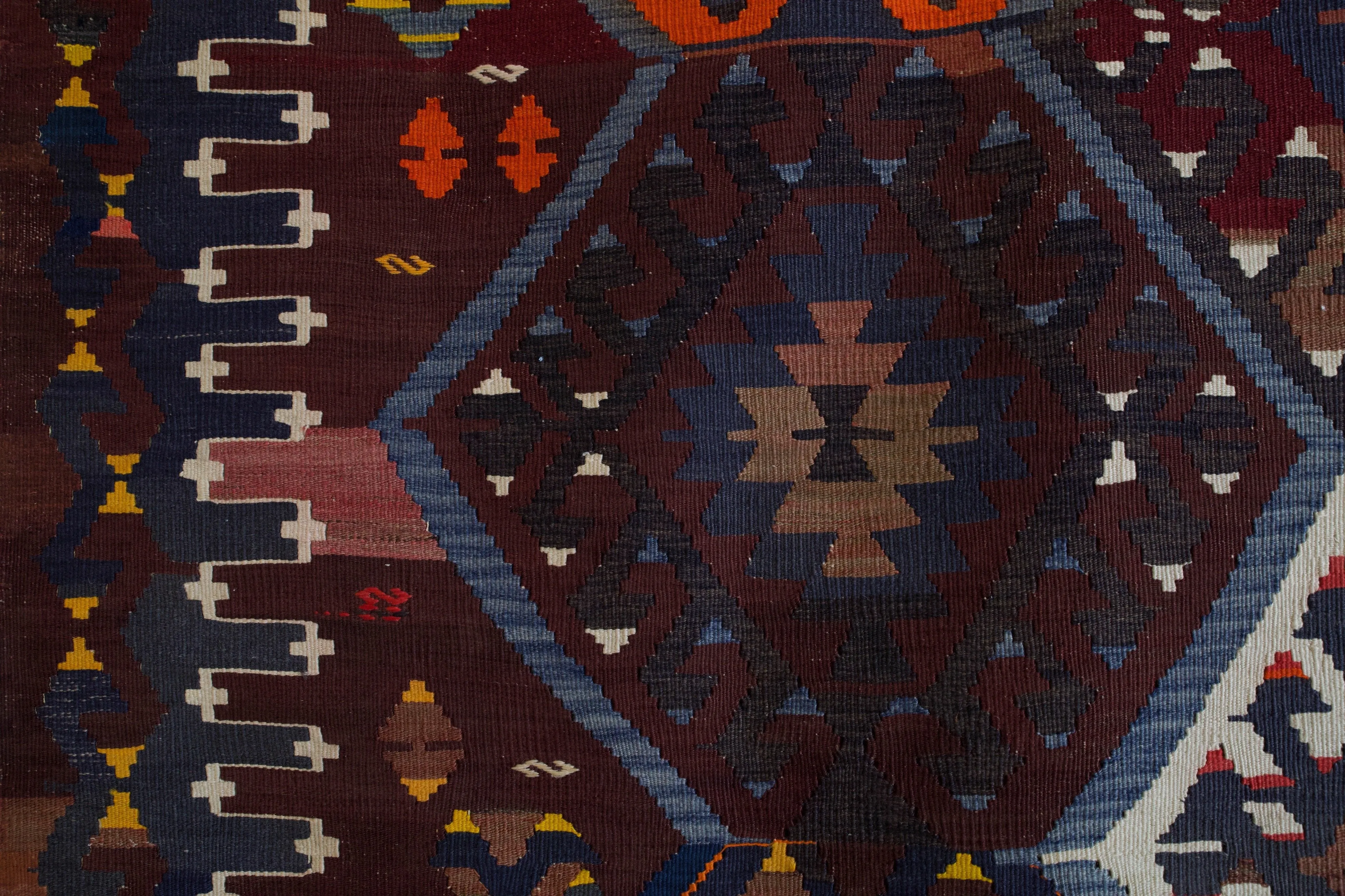 Old Turkish Karakecili Kilim Rug