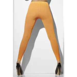 Opaque Footless Tights - Neon Orange