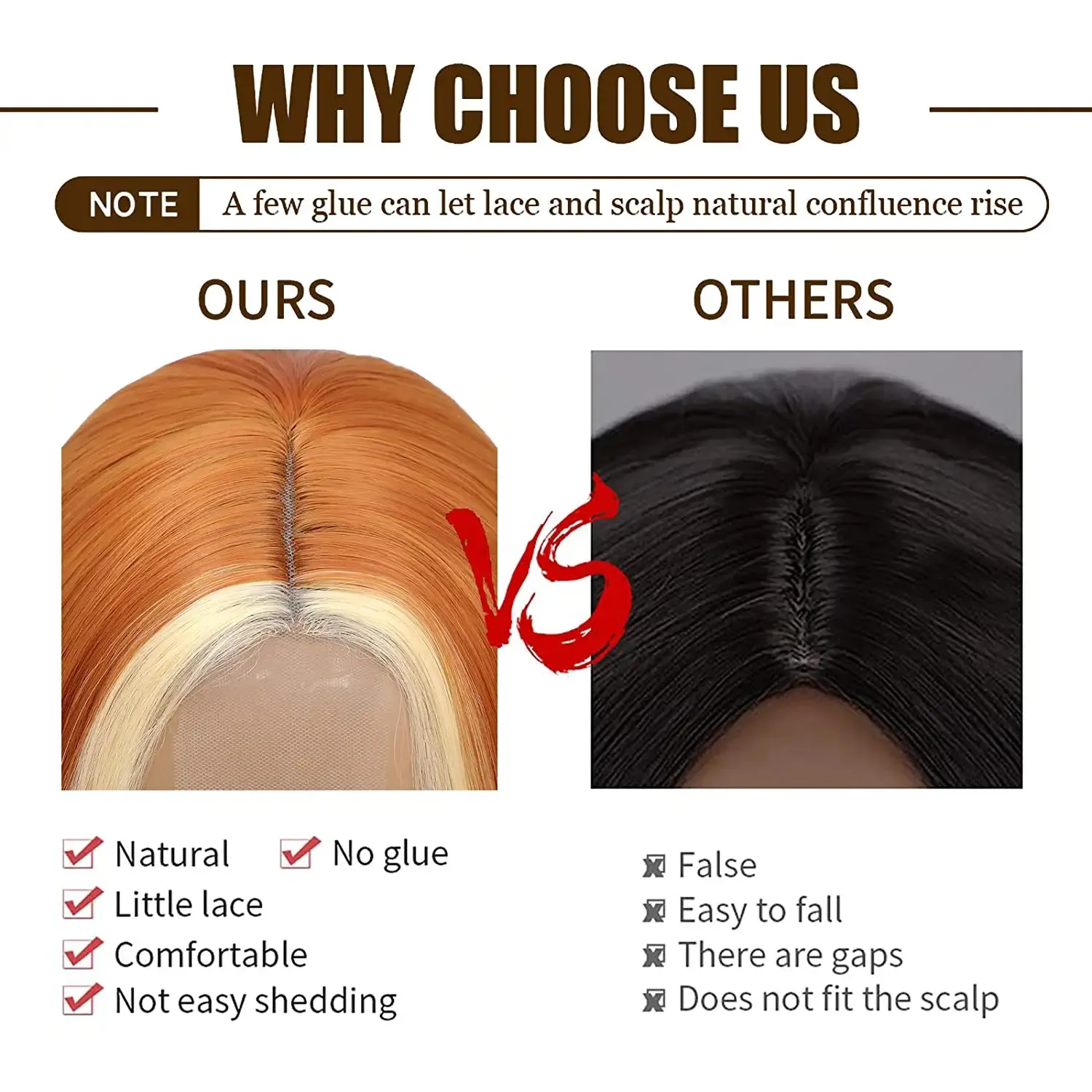 Orange Blonde Highlight Full Lace Wig for Women