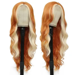 Orange Blonde Highlight Full Lace Wig for Women