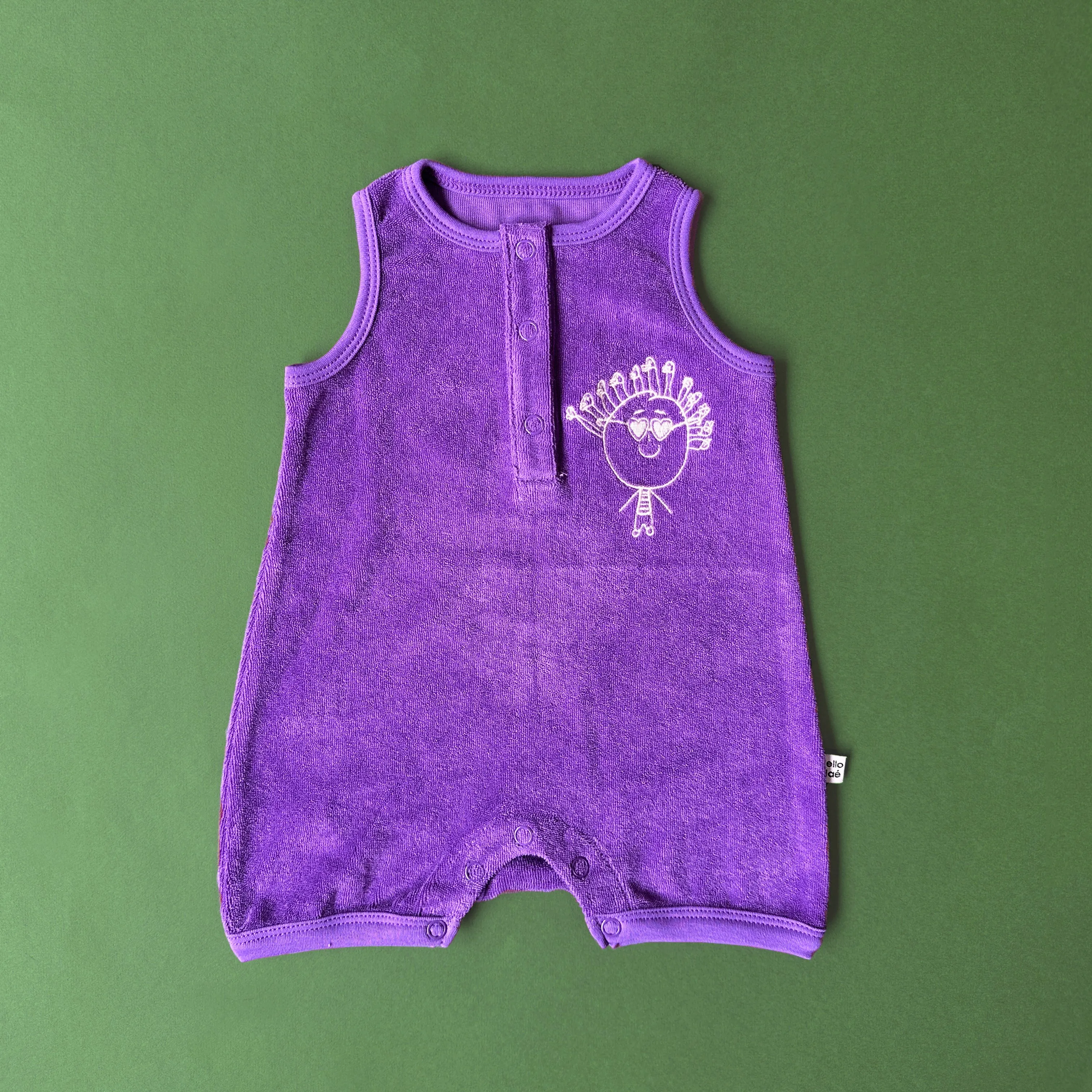 Organic Terry Towel Dungarees Purple