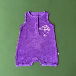 Organic Terry Towel Dungarees Purple