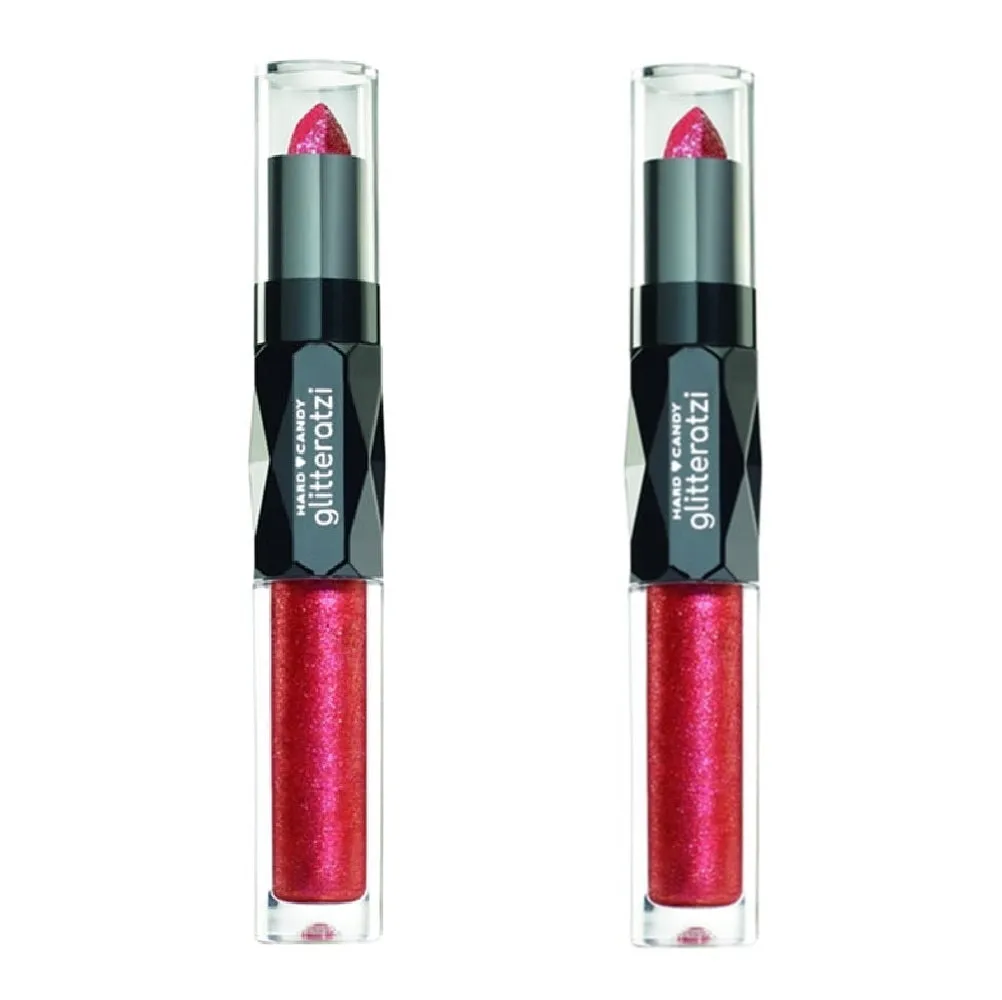 Pack of 2 Hard Candy Glitteratzi Crystal Lip Duo,  Crushed Crimson 1694