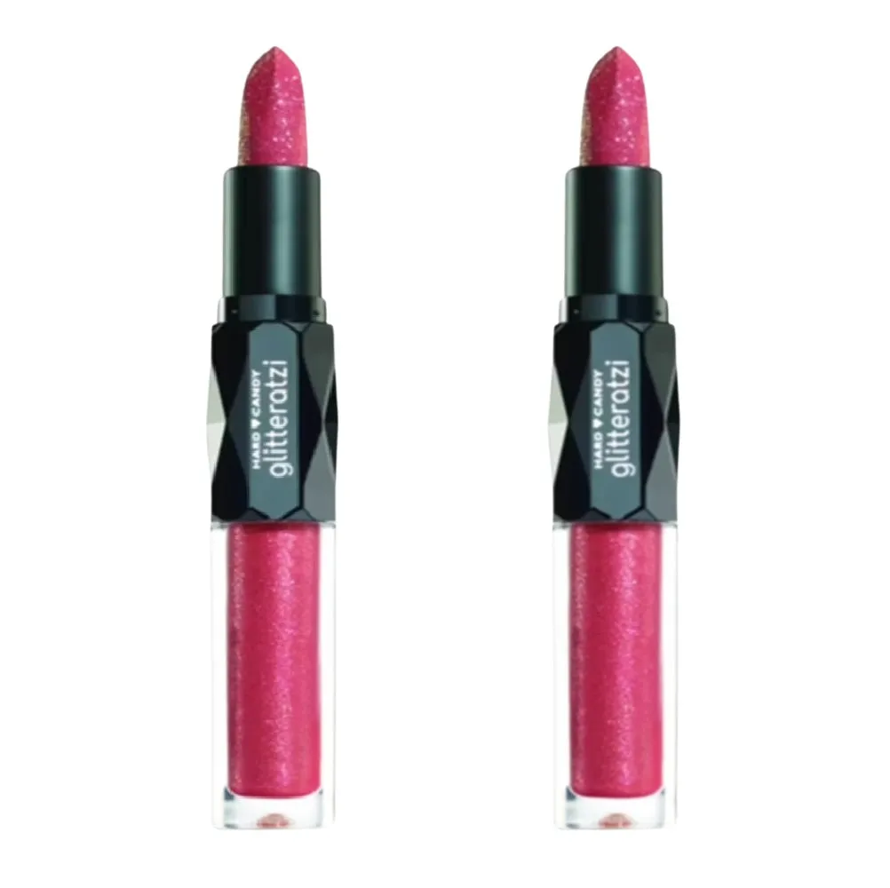 Pack of 2 Hard Candy Glitteratzi Crystal Lip Duo,  Crushed Crimson 1694