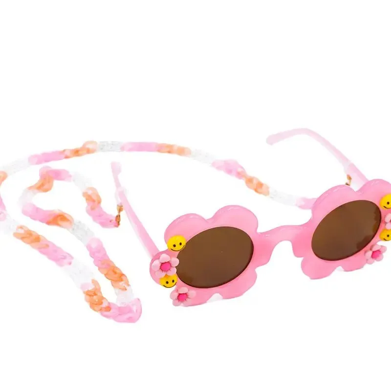 Packed Party Smiles For Miles Sunglasses & Chain