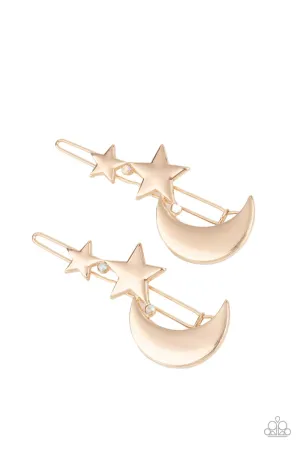 Paparazzi At First TWILIGHT - Gold Hair Clips