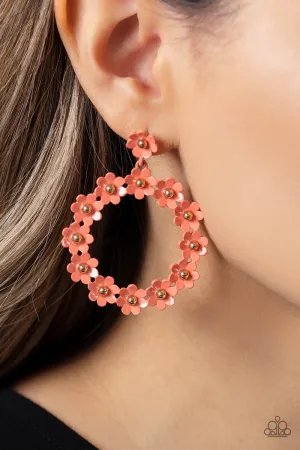 Paparazzi Daisy Meadows - Orange Earrings