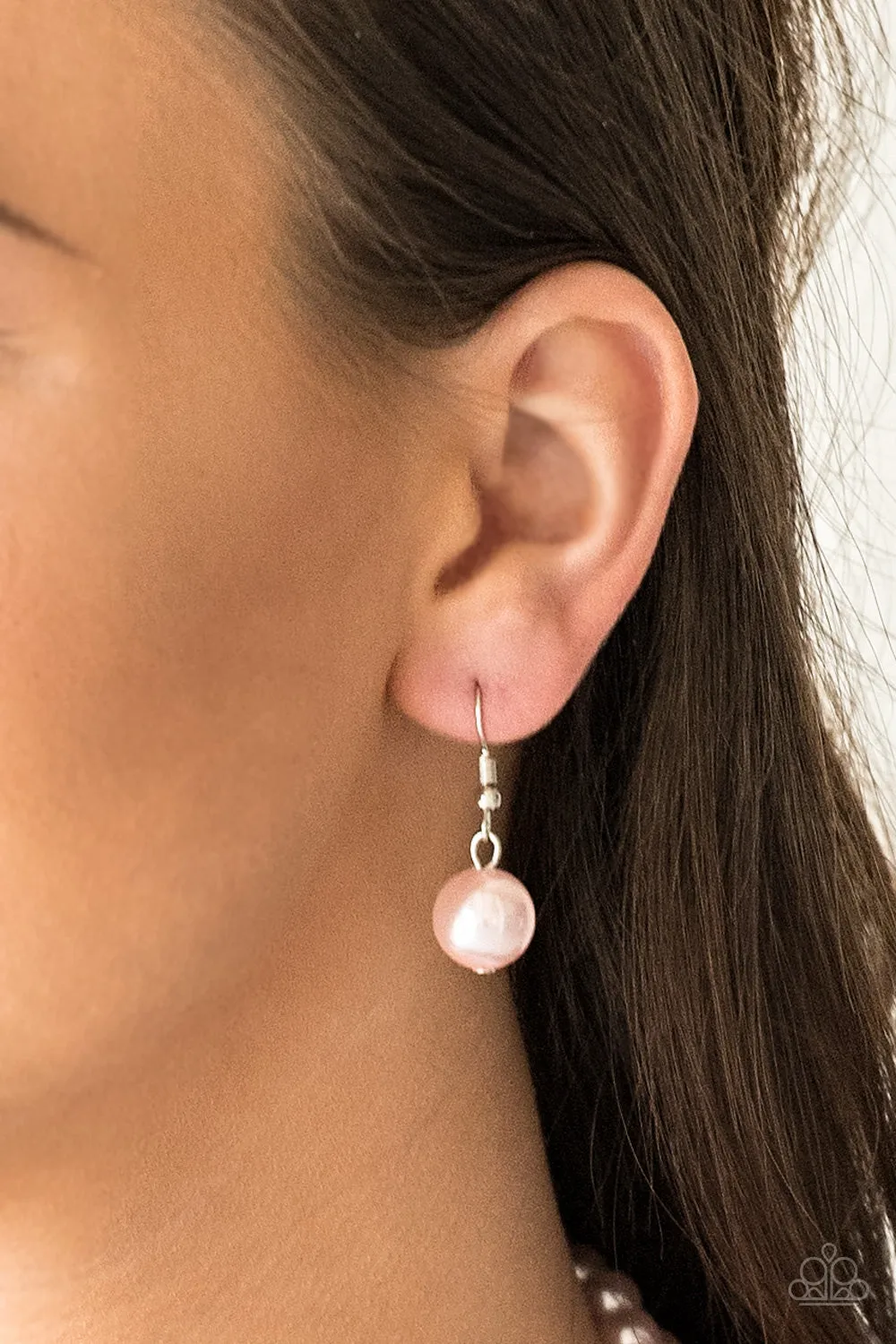 Paparazzi - The More The Modest - Pink Pearl Necklace
