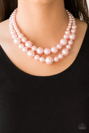 Paparazzi - The More The Modest - Pink Pearl Necklace