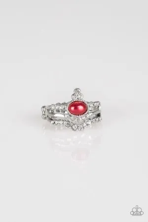 Paparazzi - Timeless Tiaras - Red Pearl Ring
