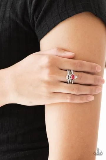 Paparazzi - Timeless Tiaras - Red Pearl Ring