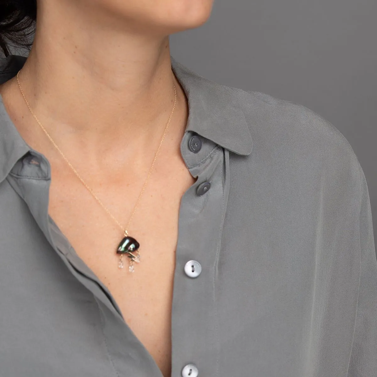 Peacock Storm Cloud Necklace