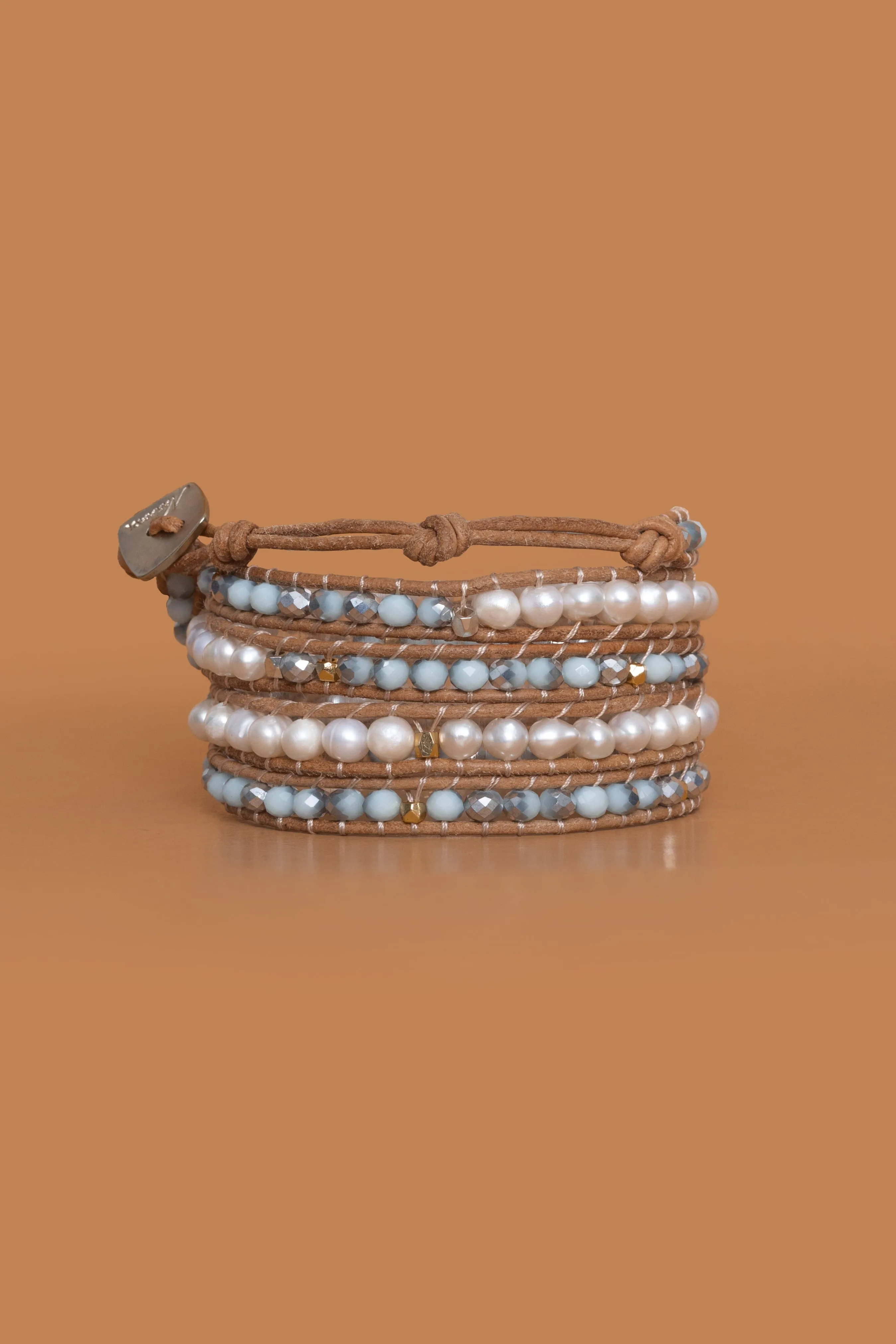 Pearl Amazonite Five Layer Wrap