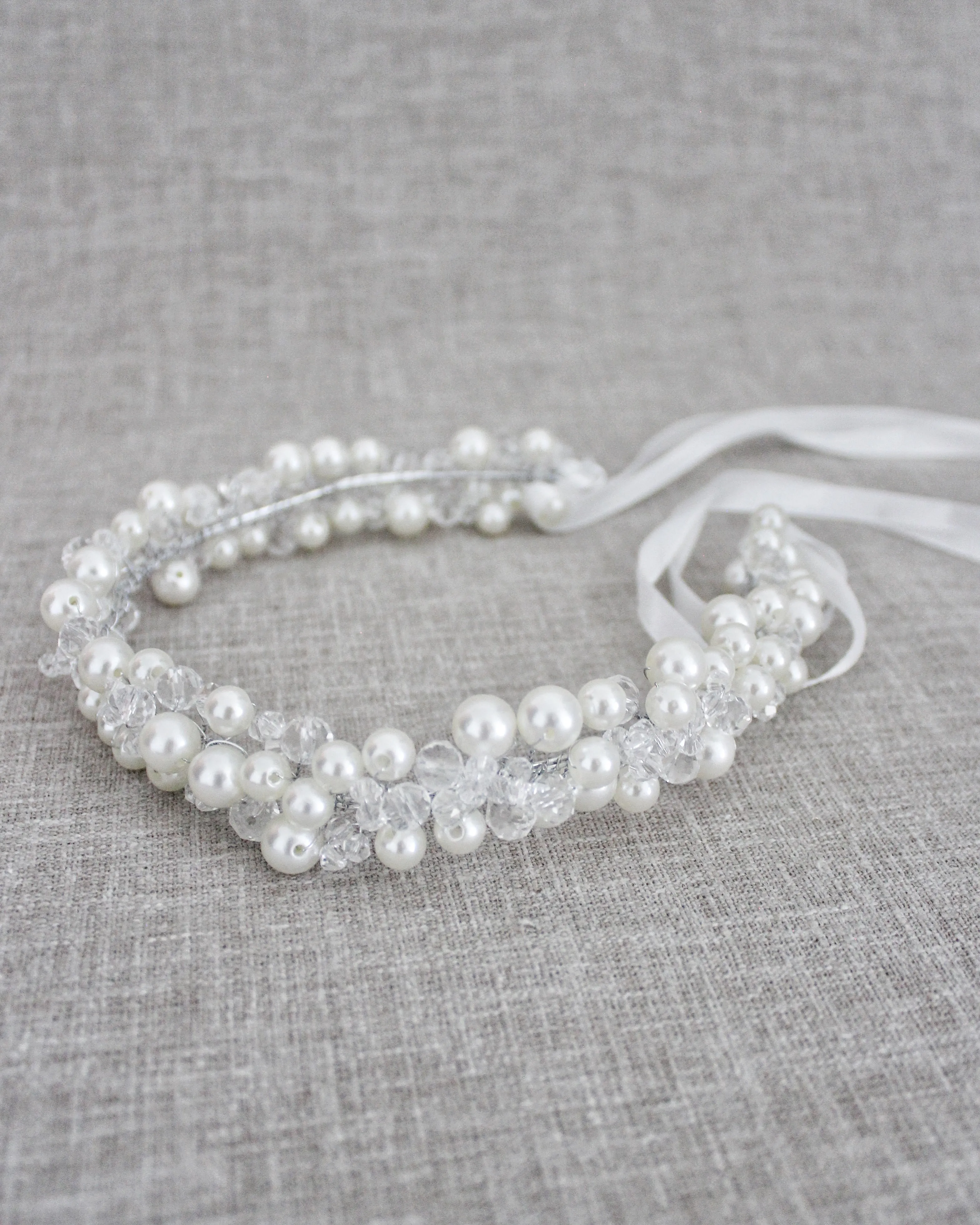 Pearl and Crystal Beaded Headpiece