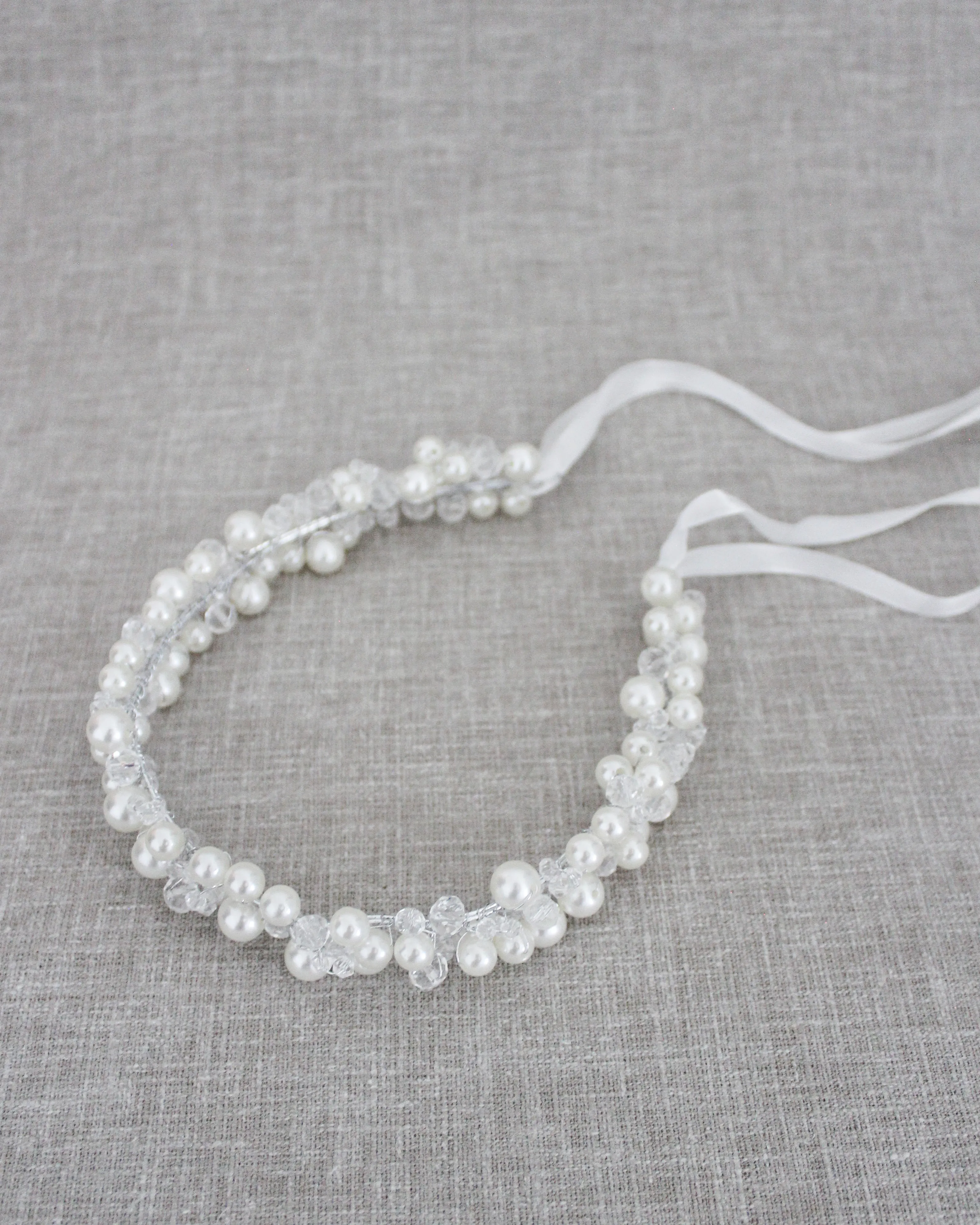 Pearl and Crystal Beaded Headpiece
