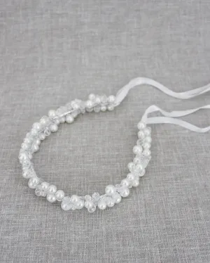 Pearl and Crystal Beaded Headpiece