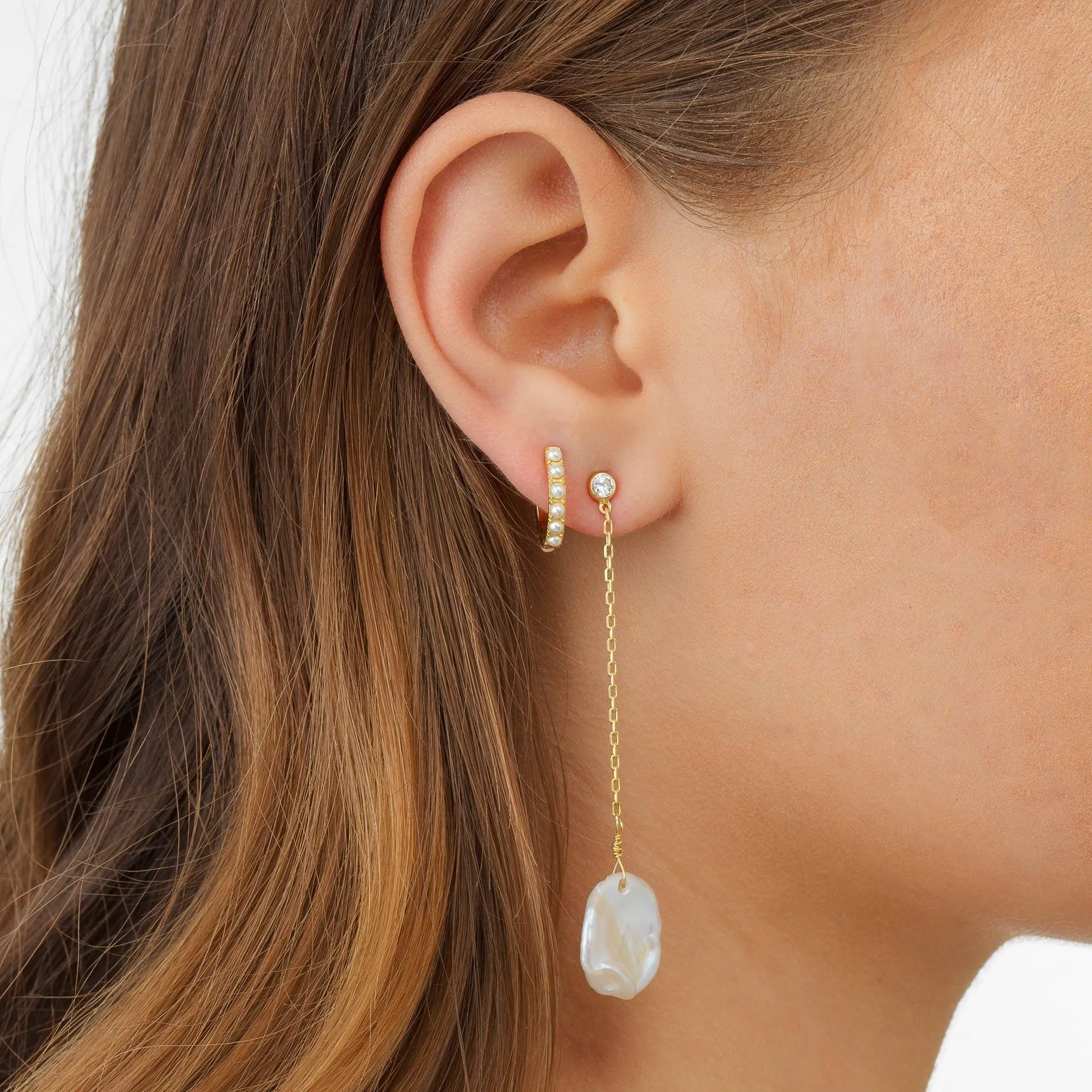 Pearl Drop Stud Earring