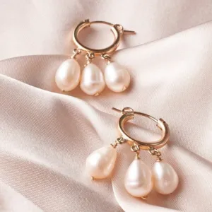 Pearly Dreams Trio Hoops