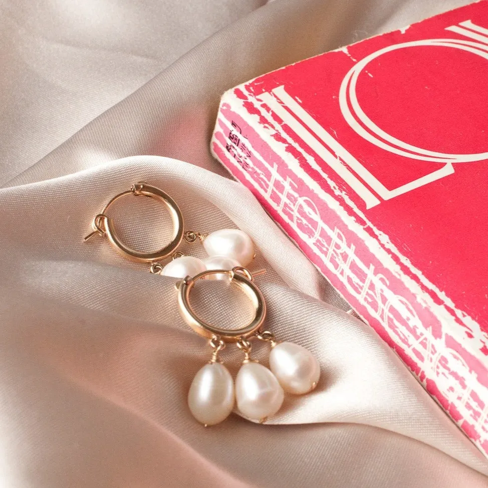 Pearly Dreams Trio Hoops