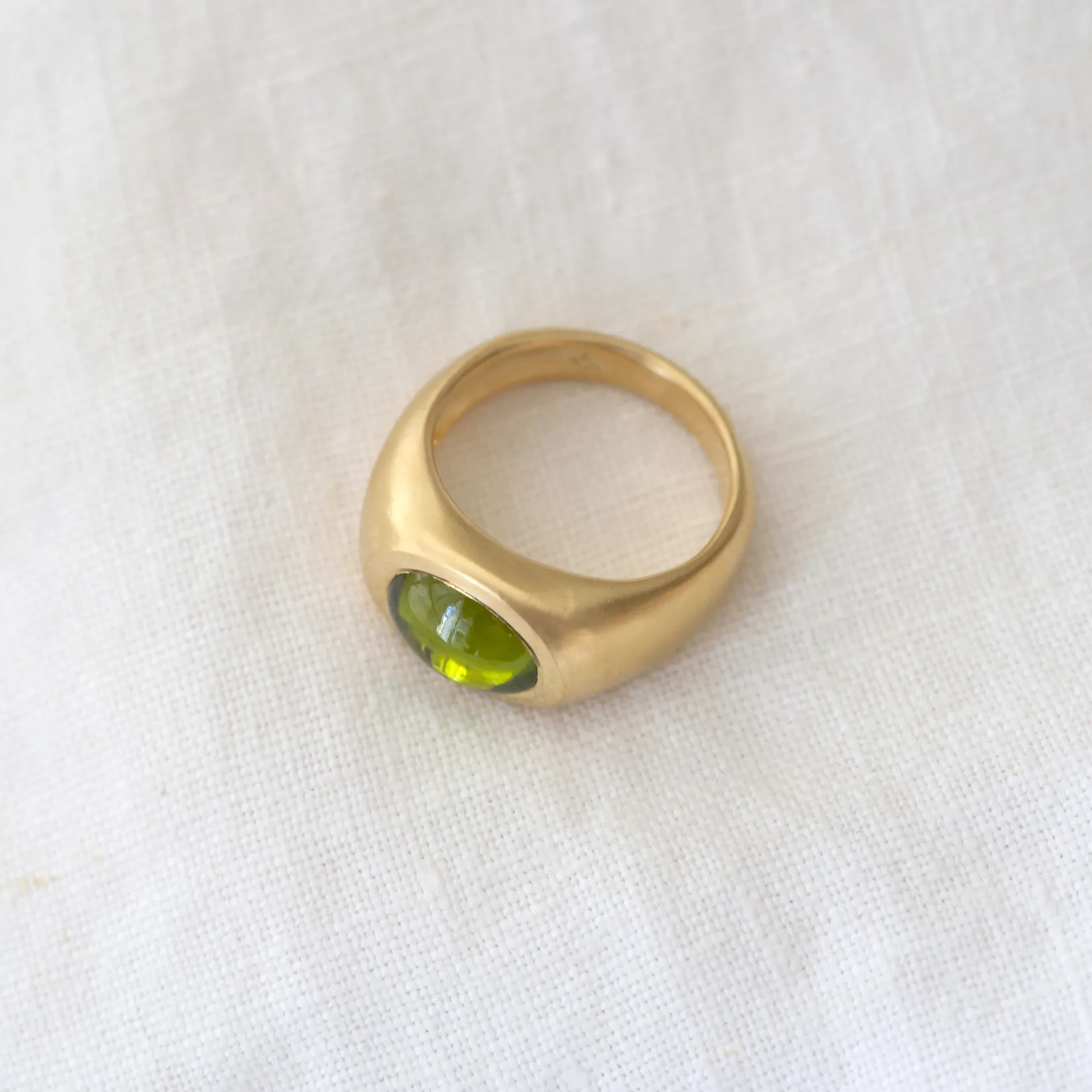 Peridot Cabochon Vis Ring - One of a Kind