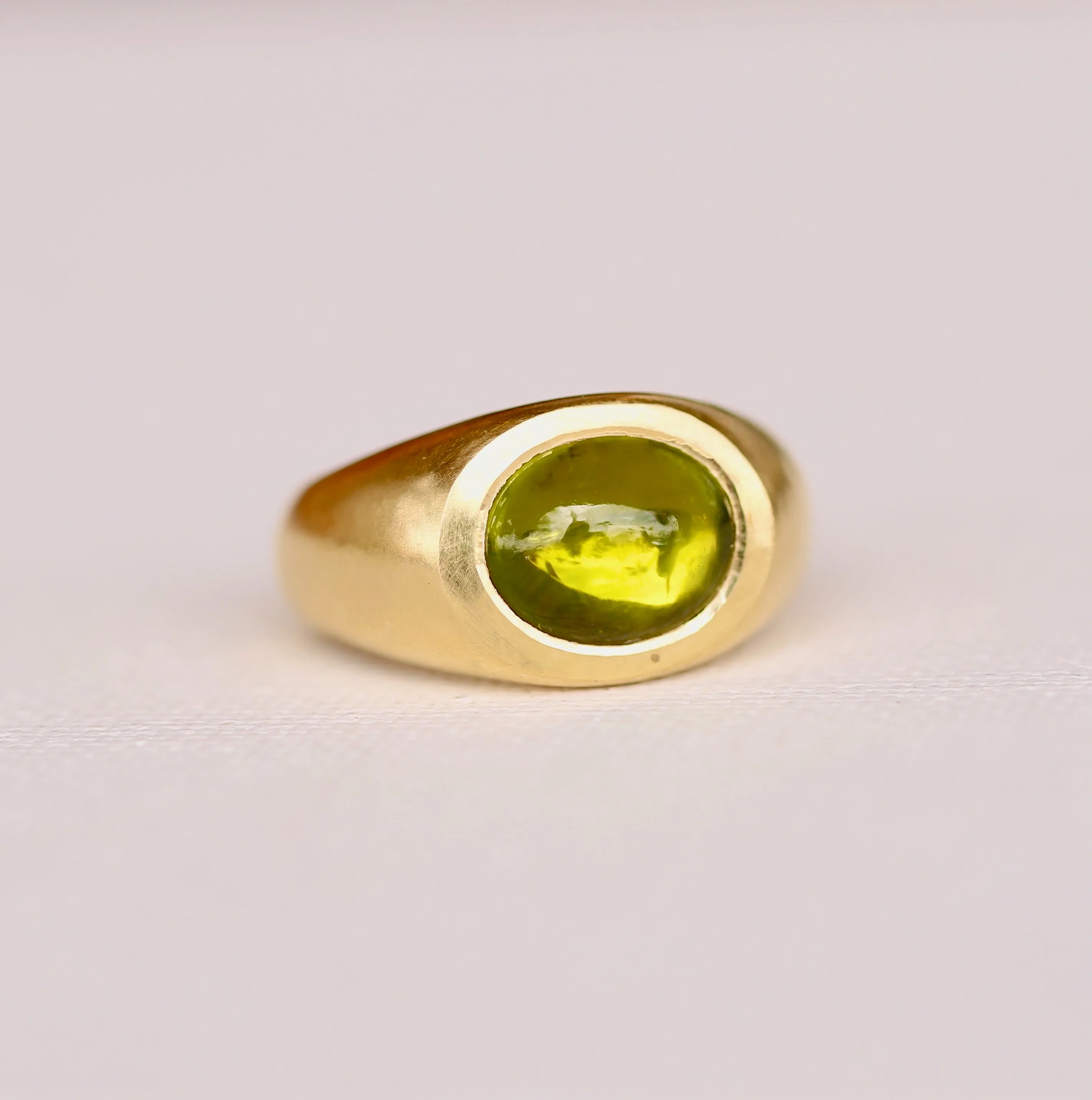 Peridot Cabochon Vis Ring - One of a Kind