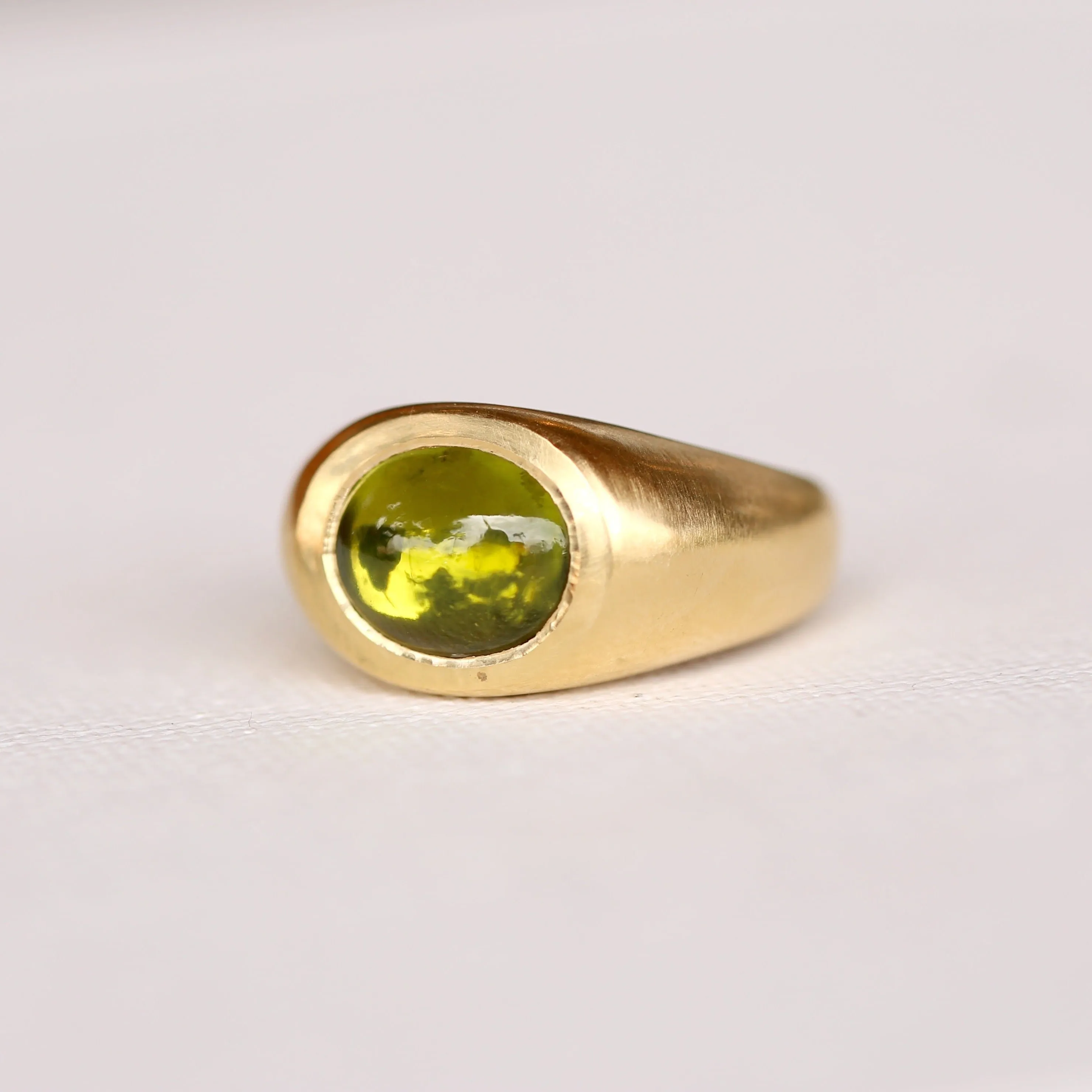 Peridot Cabochon Vis Ring - One of a Kind