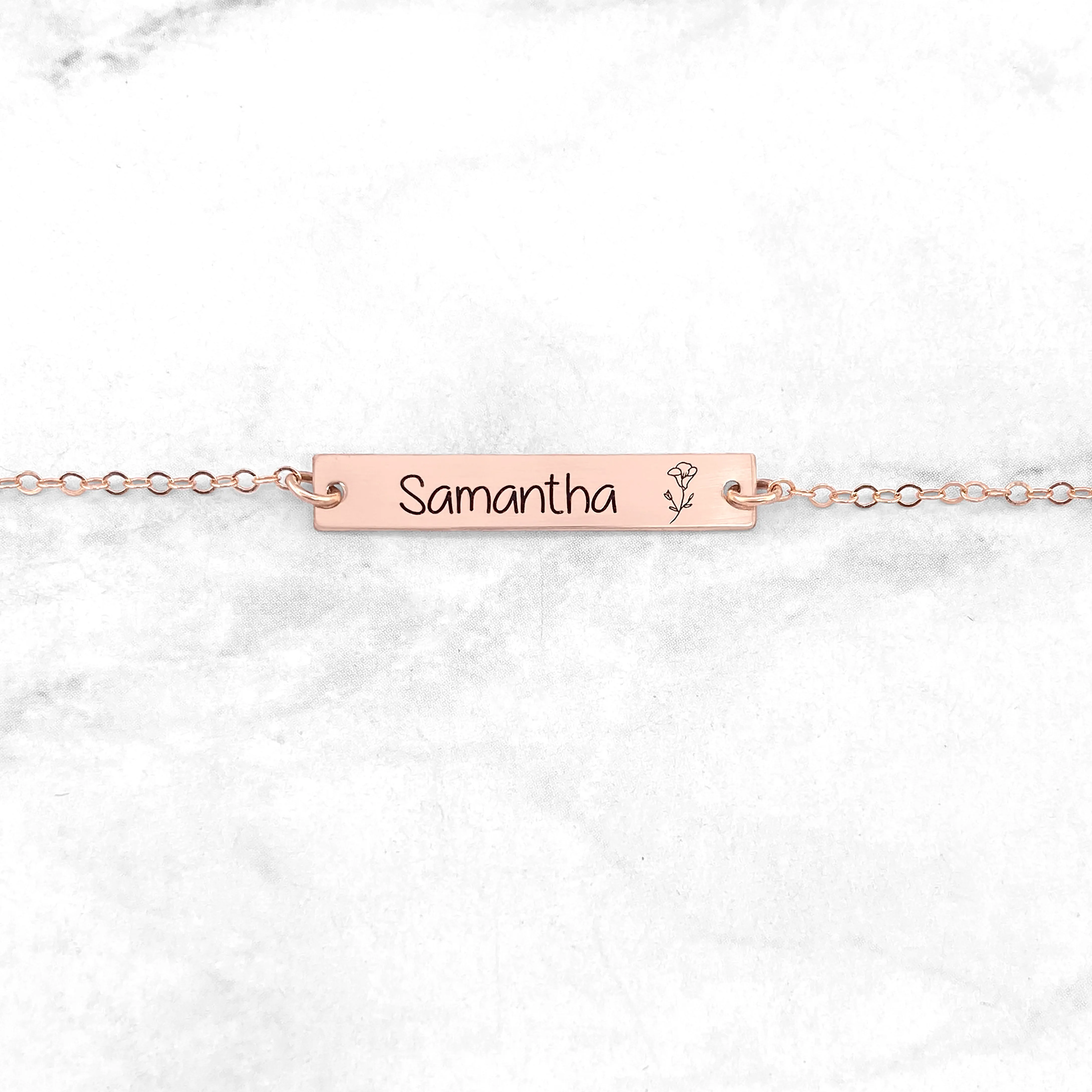 Personalized Birth Flower Bracelet