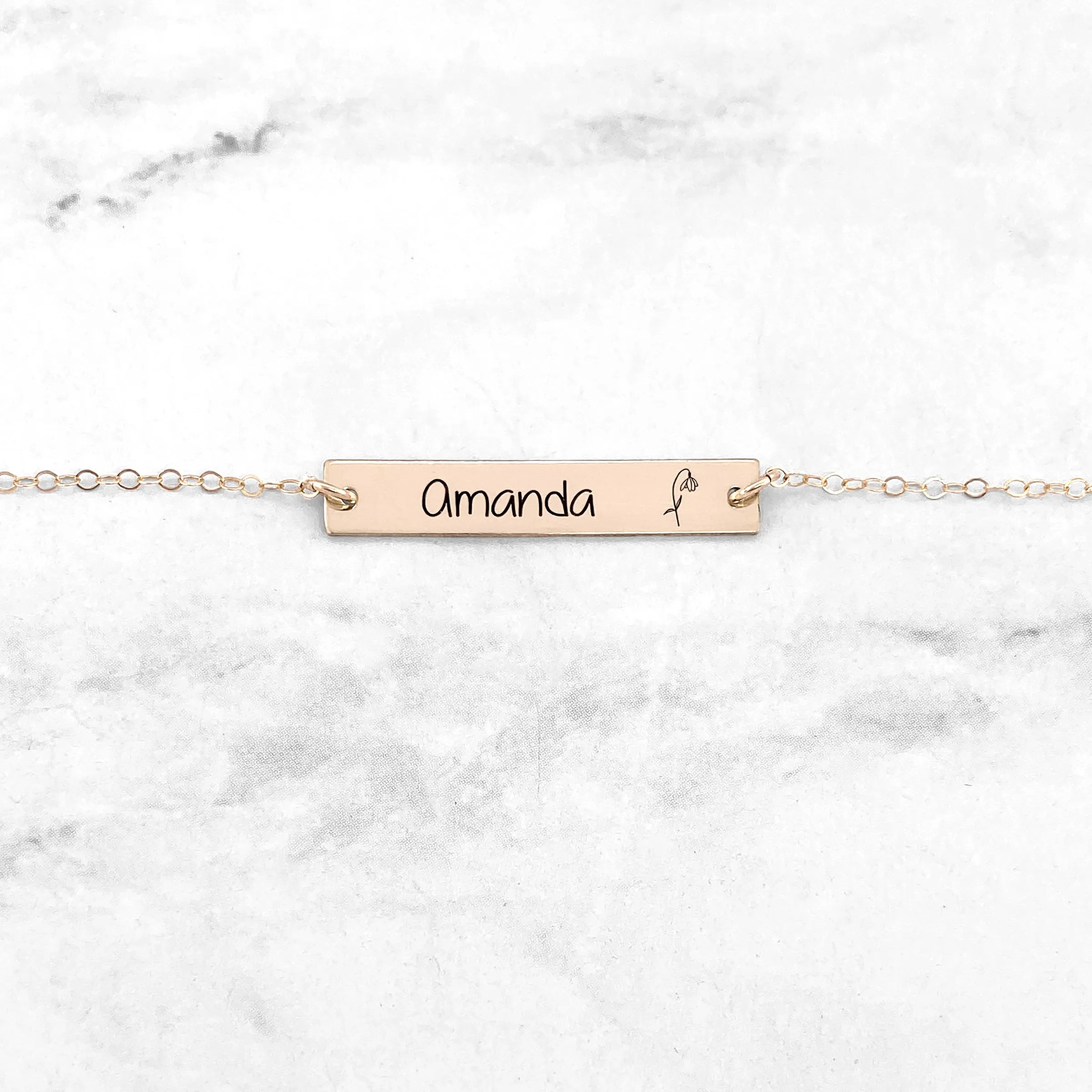 Personalized Birth Flower Bracelet