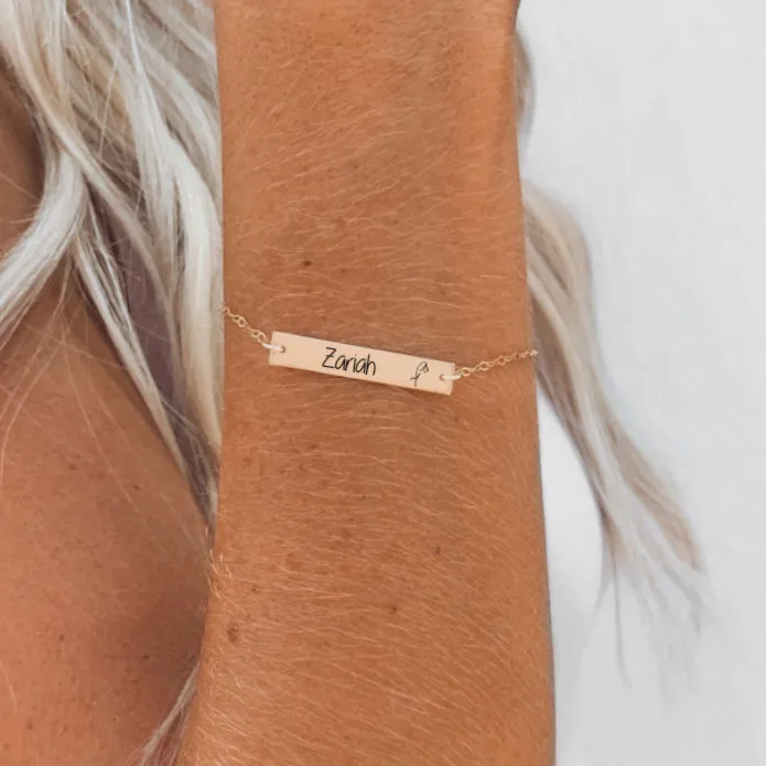 Personalized Birth Flower Bracelet