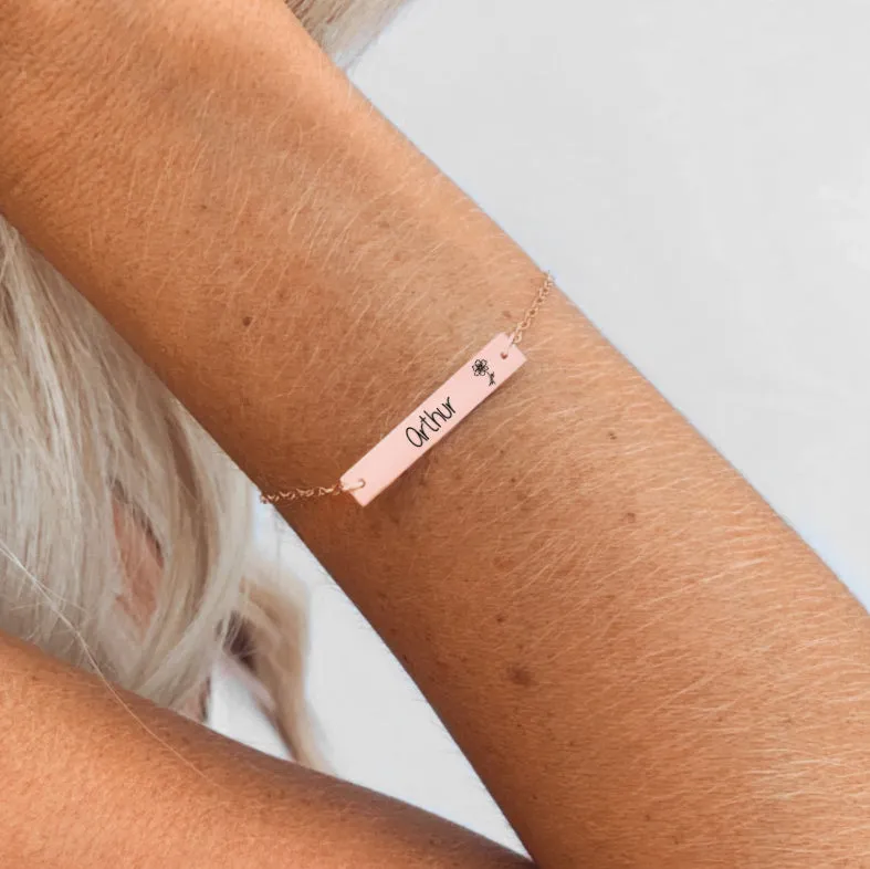 Personalized Birth Flower Bracelet
