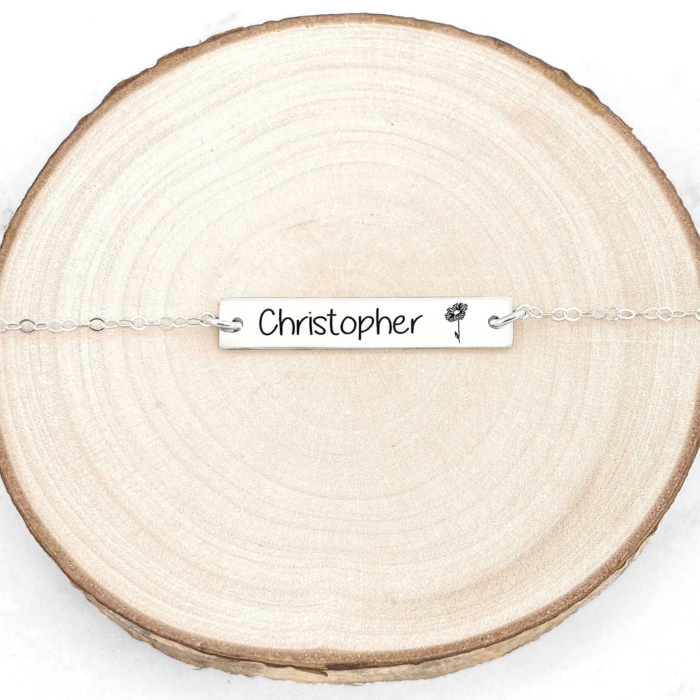 Personalized Birth Flower Bracelet
