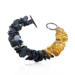 Petals Bracelet Black & Gold